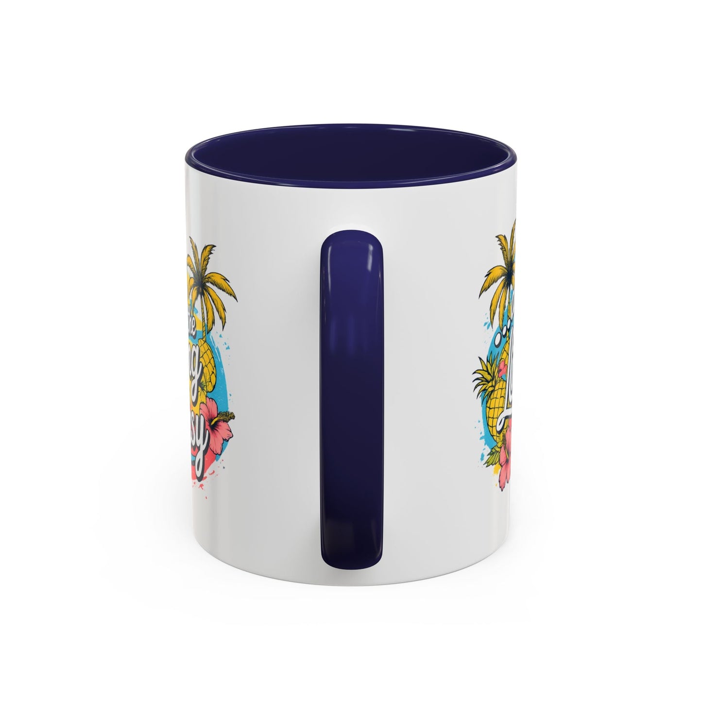 Easy Living Co. "...and the Living is Easy" Accent Mug | Tropical Coffee Mug | Double-Sided Summer Ceramic Mug - SJM Print Store