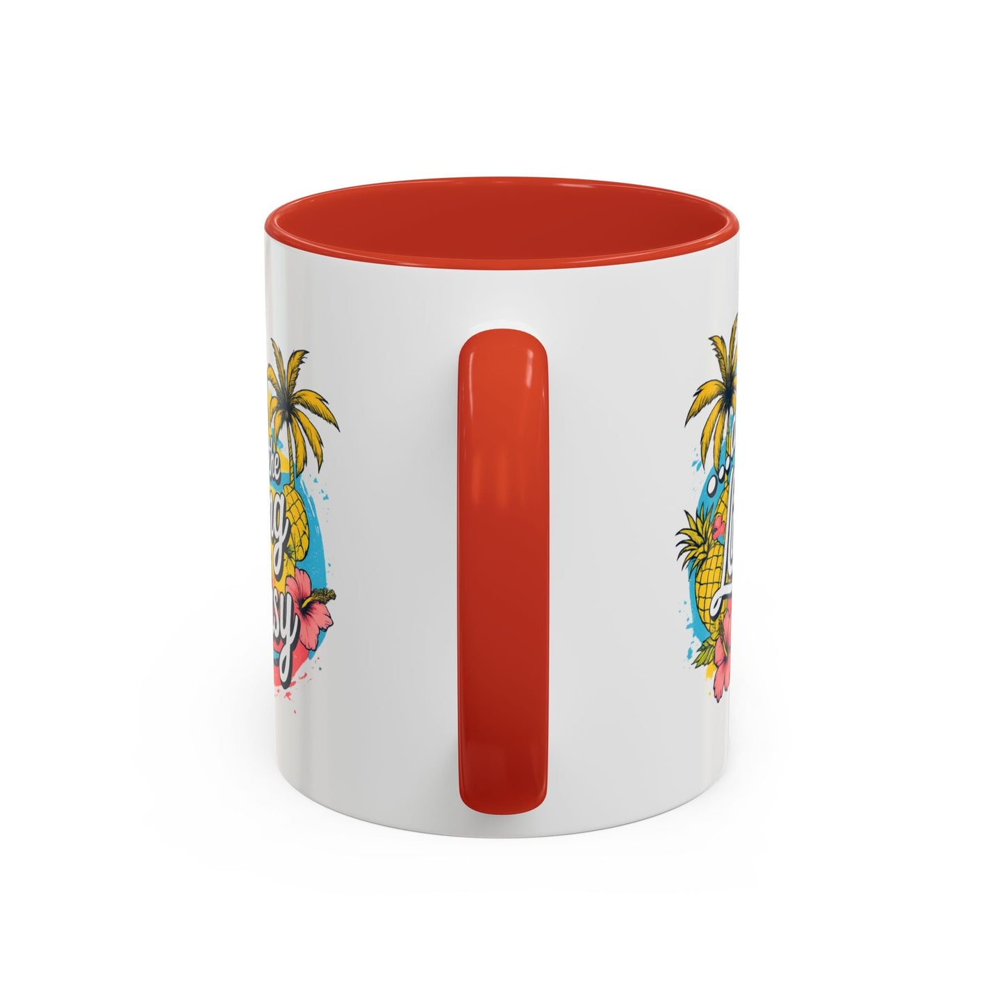 Easy Living Co. "...and the Living is Easy" Accent Mug | Tropical Coffee Mug | Double-Sided Summer Ceramic Mug - SJM Print Store