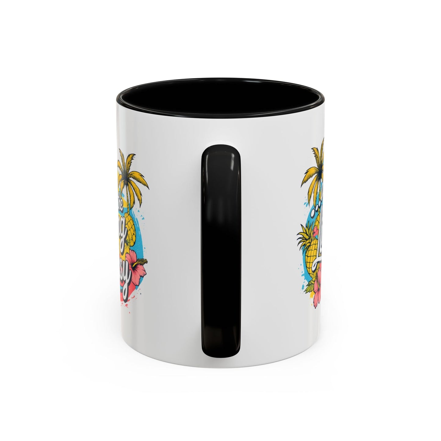 Easy Living Co. "...and the Living is Easy" Accent Mug | Tropical Coffee Mug | Double-Sided Summer Ceramic Mug - SJM Print Store