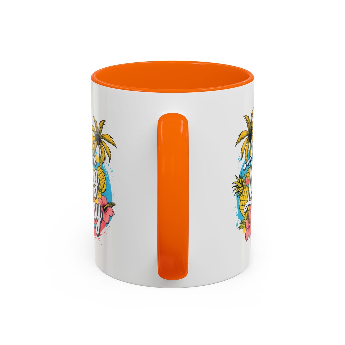 Easy Living Co. "...and the Living is Easy" Accent Mug | Tropical Coffee Mug | Double-Sided Summer Ceramic Mug - SJM Print Store