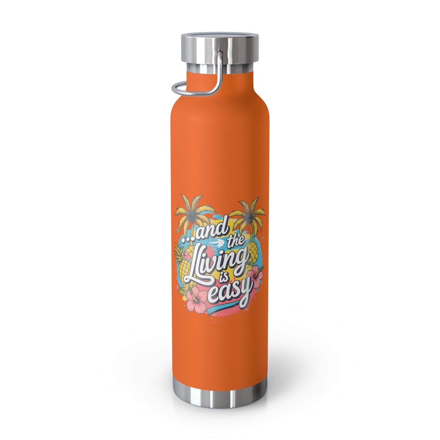Easy Living Co. "…and the Living is Easy" Insulated Flask | Tropical Stainless Steel Water Bottle - SJM Print Store