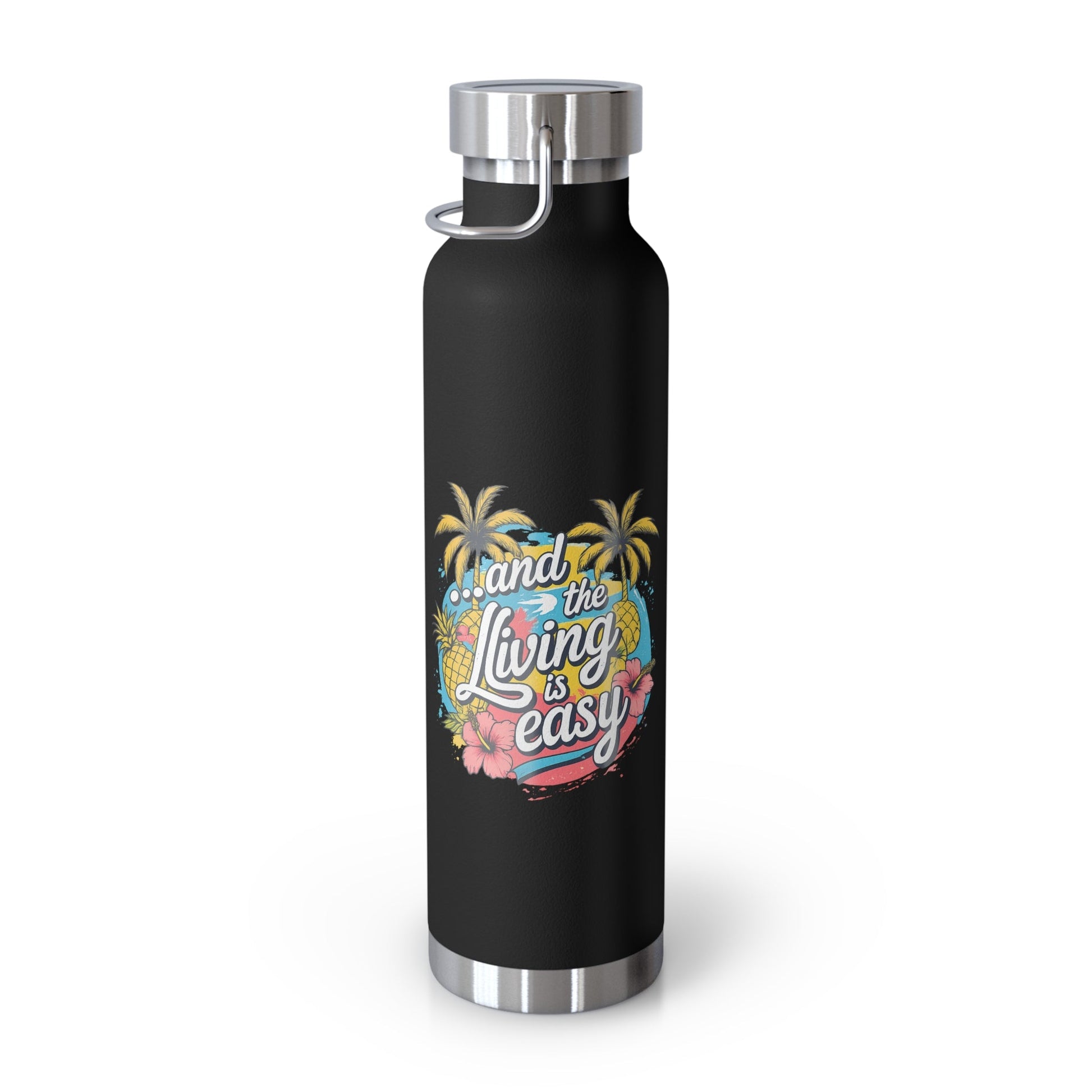 Easy Living Co. "…and the Living is Easy" Insulated Flask | Tropical Stainless Steel Water Bottle - SJM Print Store