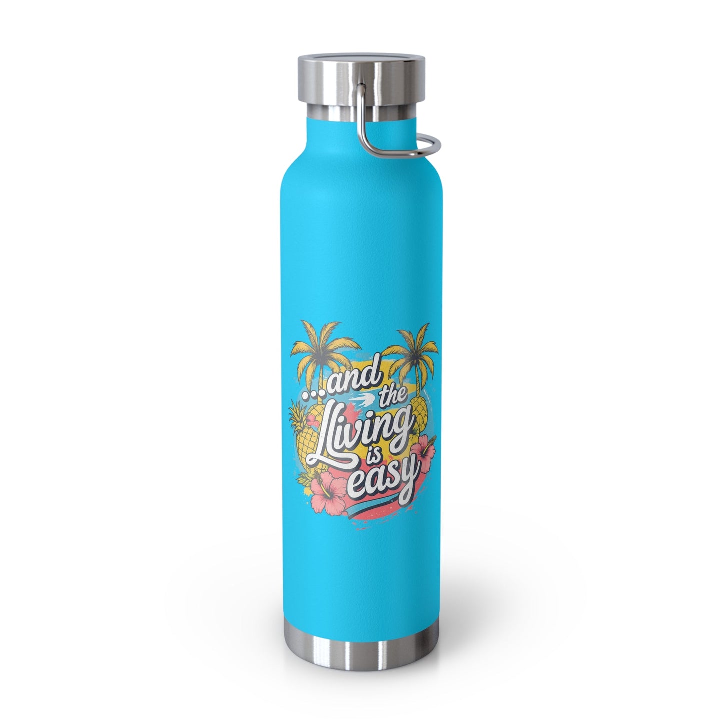 Easy Living Co. "…and the Living is Easy" Insulated Flask | Tropical Stainless Steel Water Bottle - SJM Print Store