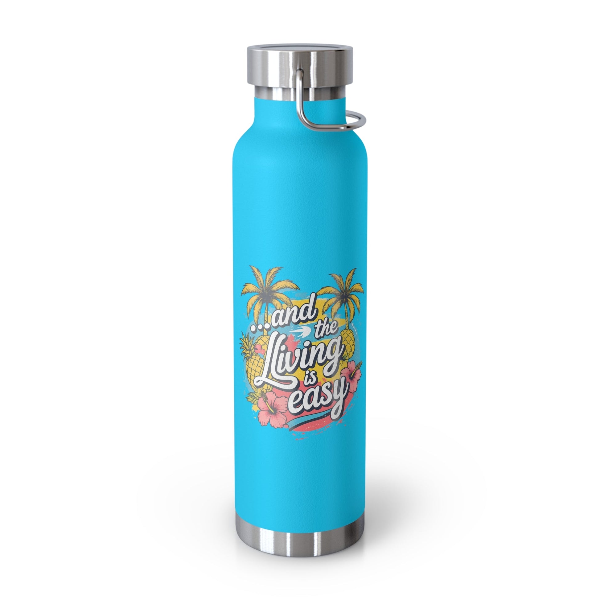 Easy Living Co. "…and the Living is Easy" Insulated Flask | Tropical Stainless Steel Water Bottle - SJM Print Store