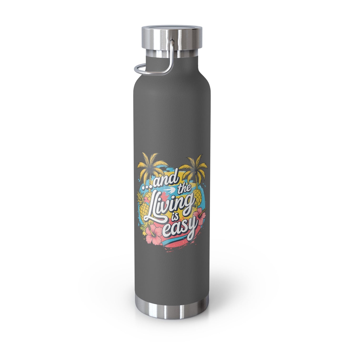 Easy Living Co. "…and the Living is Easy" Insulated Flask | Tropical Stainless Steel Water Bottle - SJM Print Store
