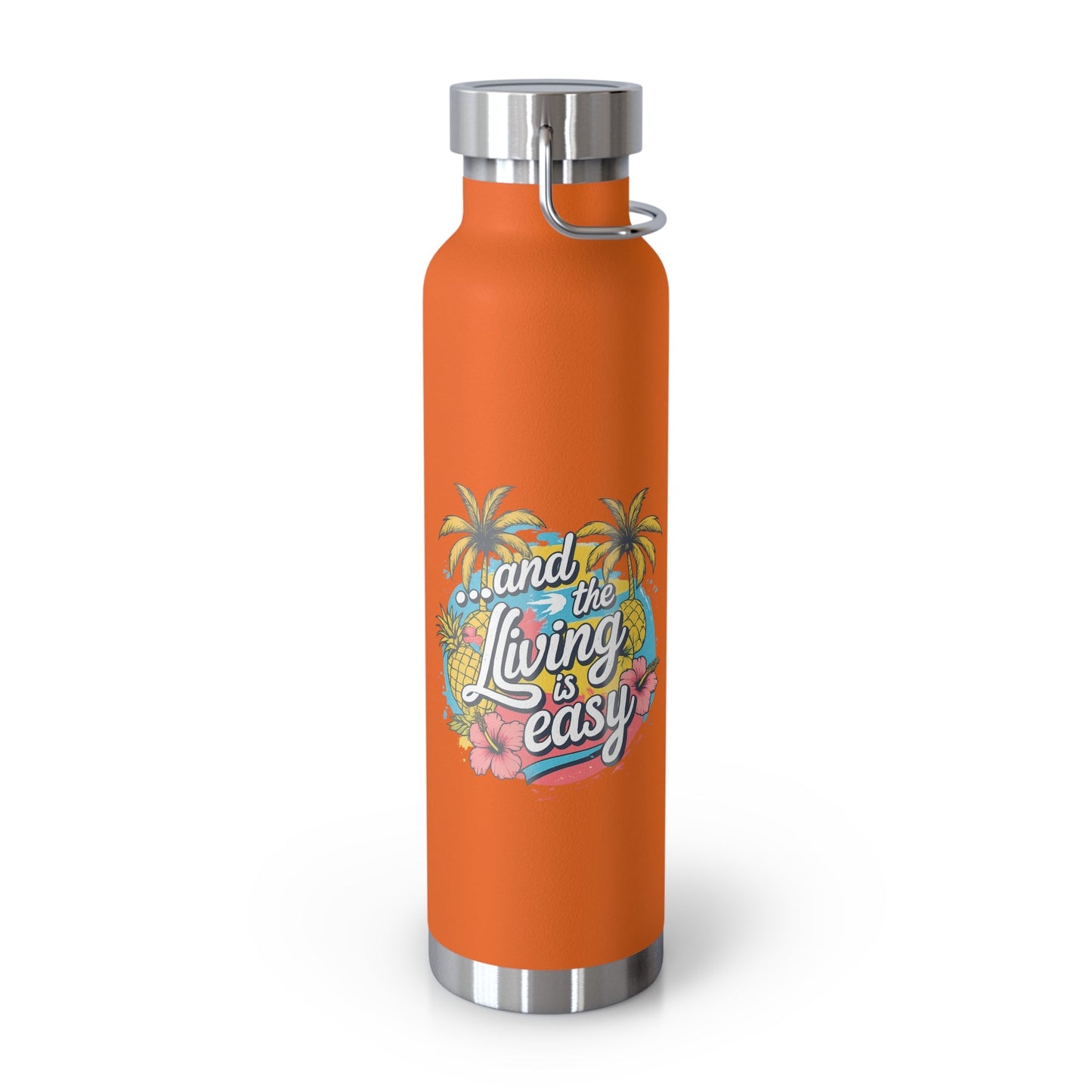 Easy Living Co. "…and the Living is Easy" Insulated Flask | Tropical Stainless Steel Water Bottle - SJM Print Store