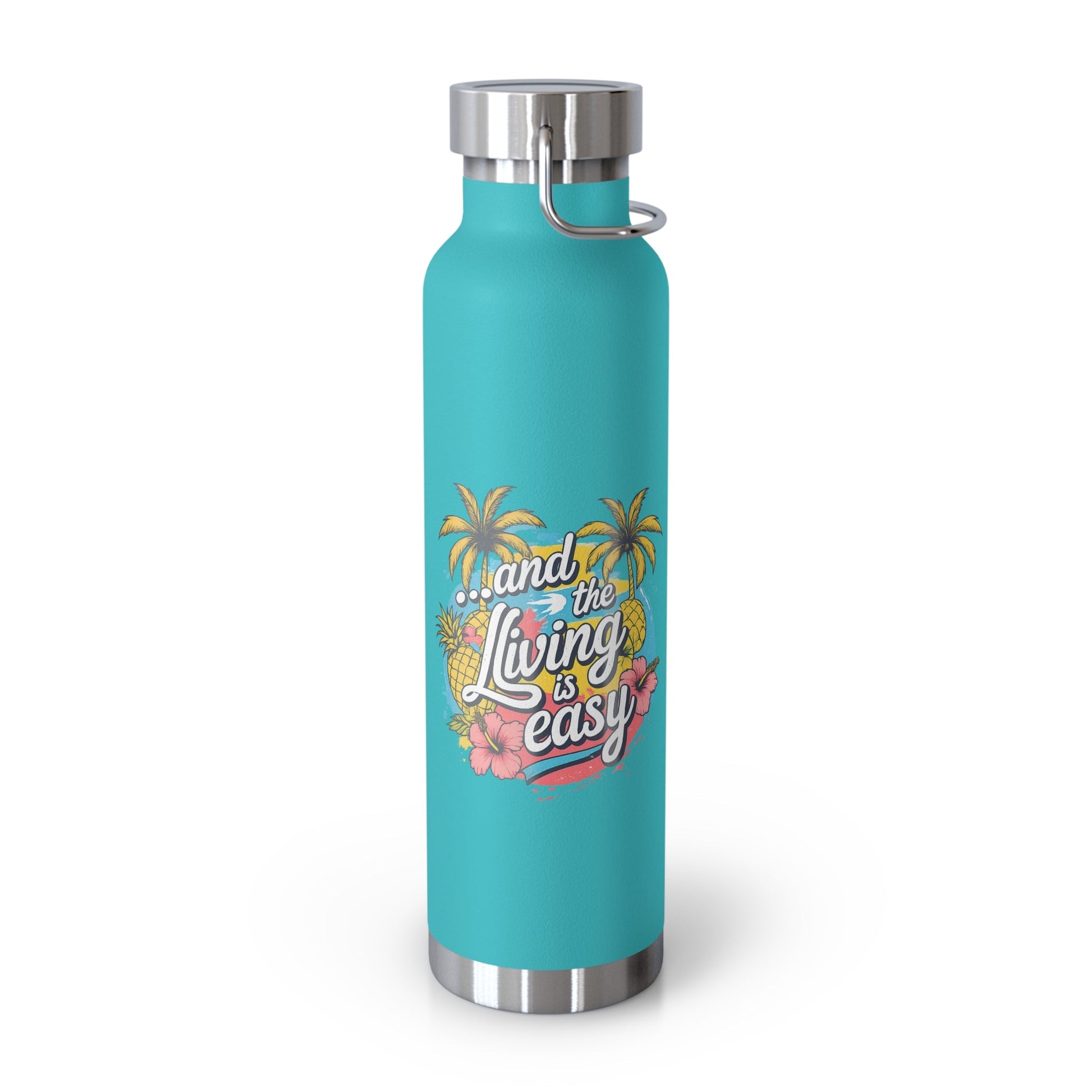 Easy Living Co. "…and the Living is Easy" Insulated Flask | Tropical Stainless Steel Water Bottle - SJM Print Store