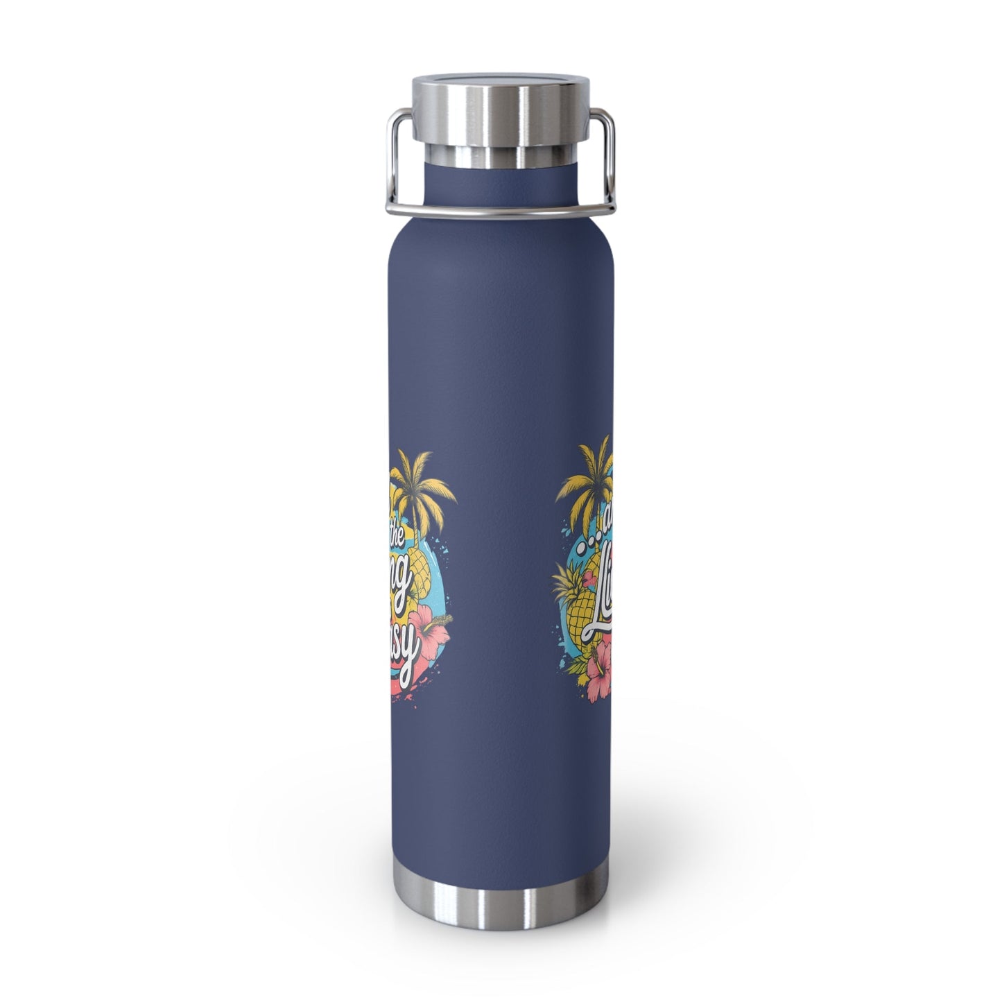 Easy Living Co. "…and the Living is Easy" Insulated Flask | Tropical Stainless Steel Water Bottle - SJM Print Store