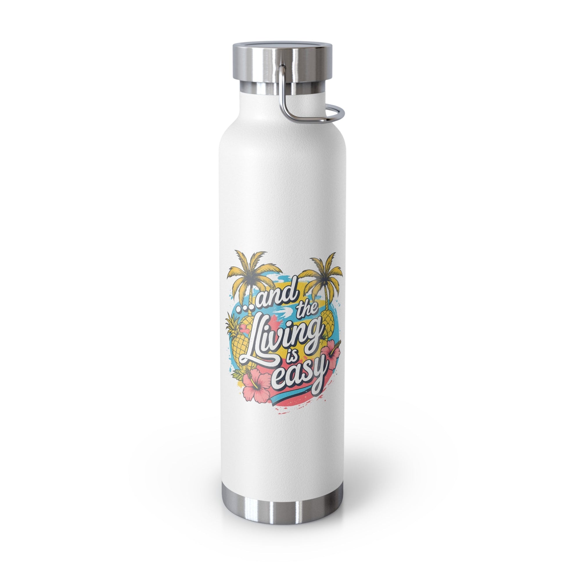 Easy Living Co. "…and the Living is Easy" Insulated Flask | Tropical Stainless Steel Water Bottle - SJM Print Store