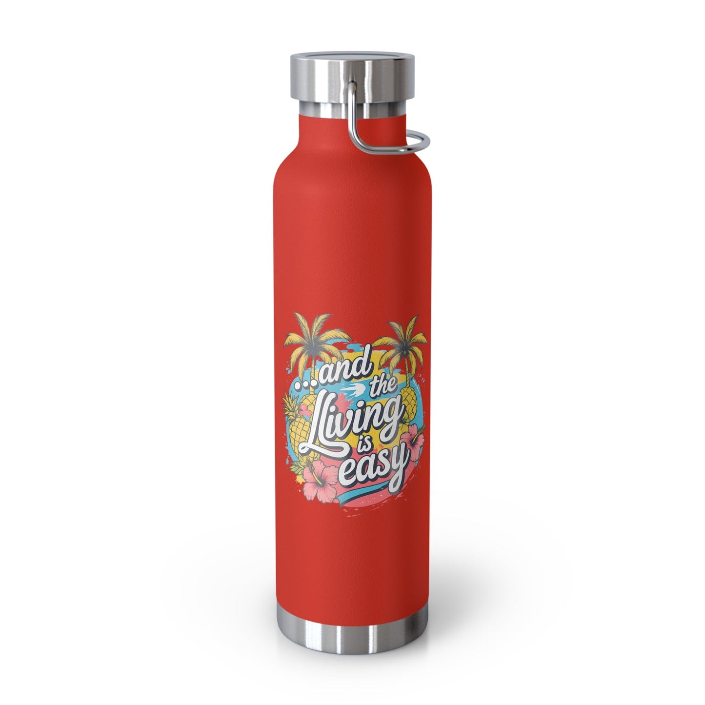 Easy Living Co. "…and the Living is Easy" Insulated Flask | Tropical Stainless Steel Water Bottle - SJM Print Store