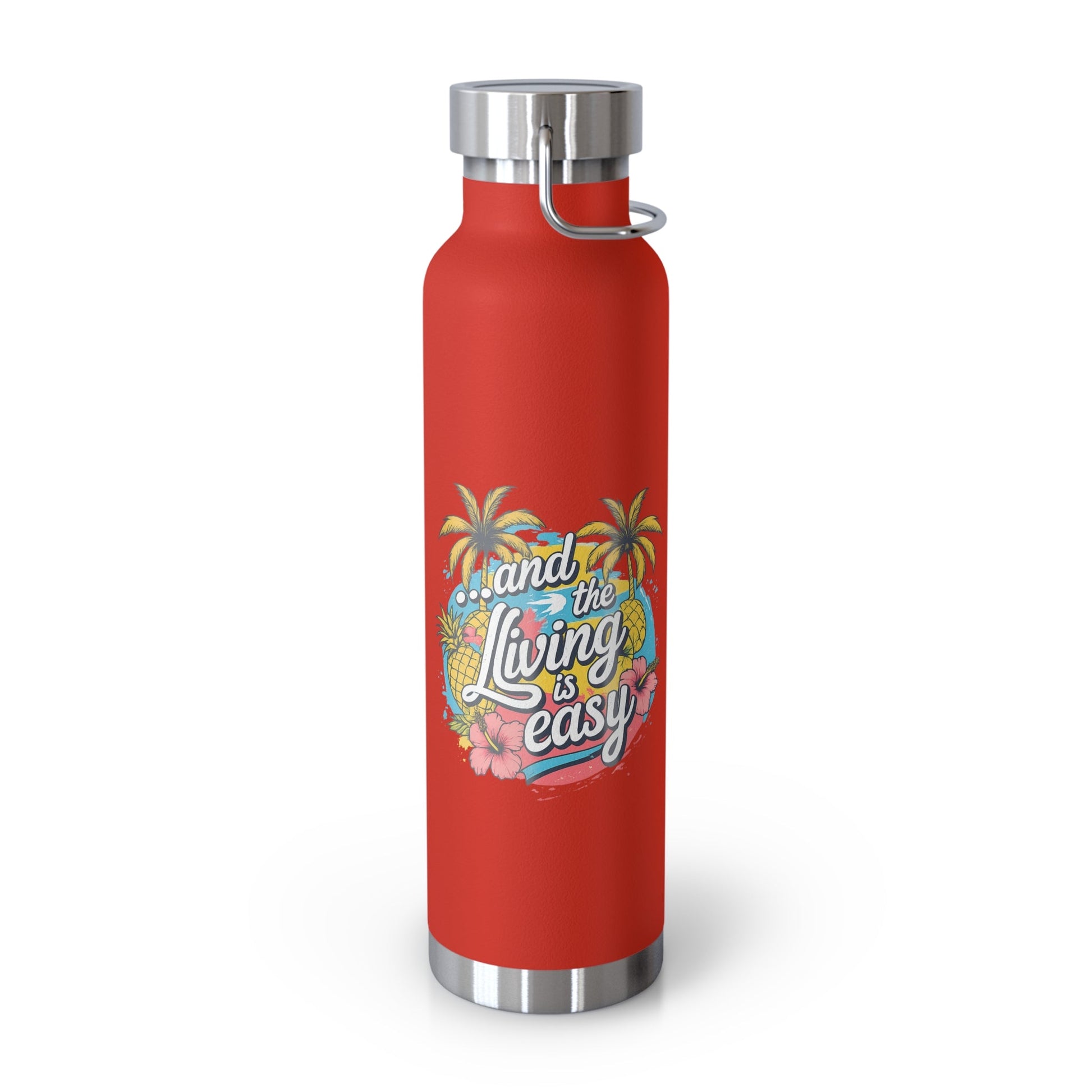 Easy Living Co. "…and the Living is Easy" Insulated Flask | Tropical Stainless Steel Water Bottle - SJM Print Store