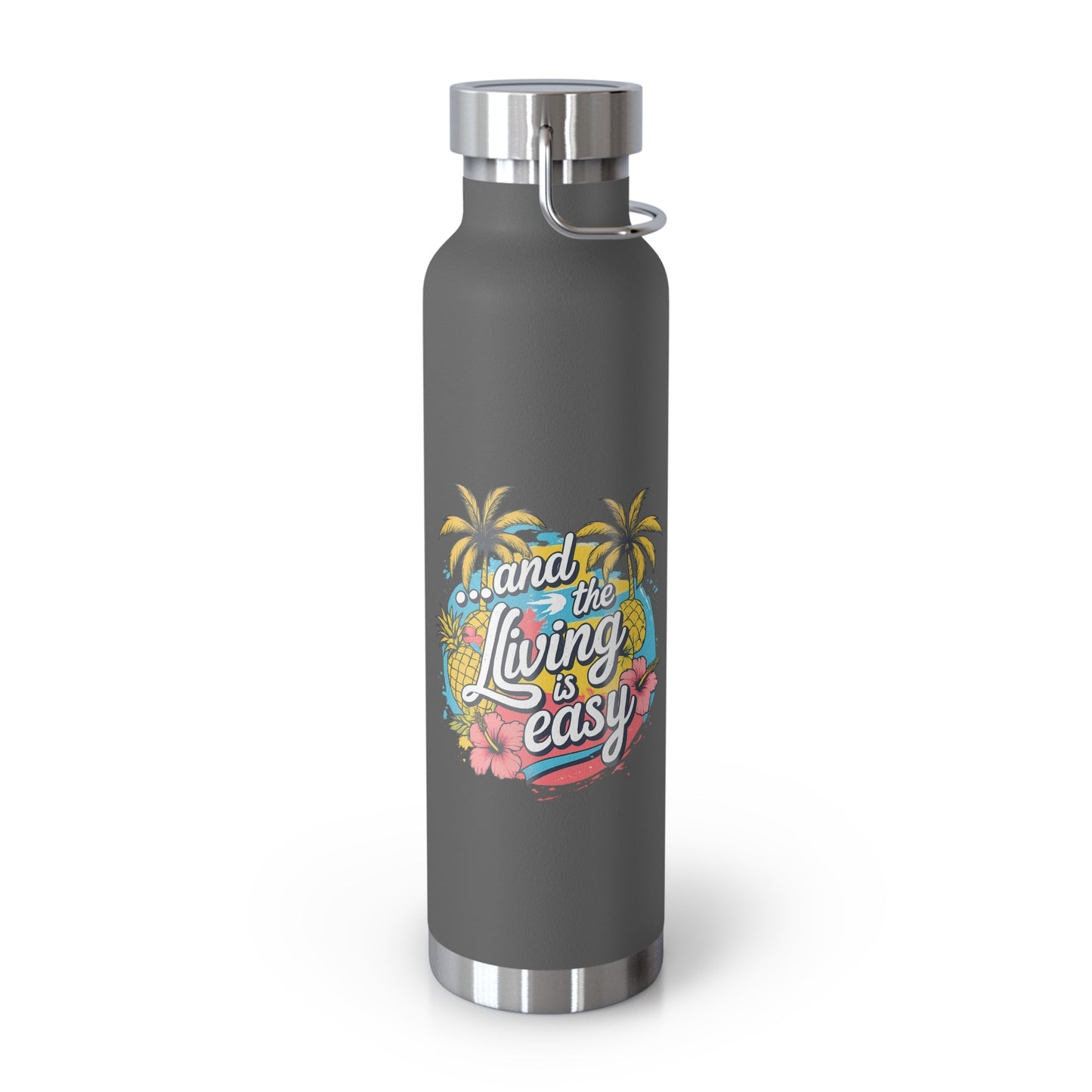 Easy Living Co. "…and the Living is Easy" Insulated Flask | Tropical Stainless Steel Water Bottle - SJM Print Store