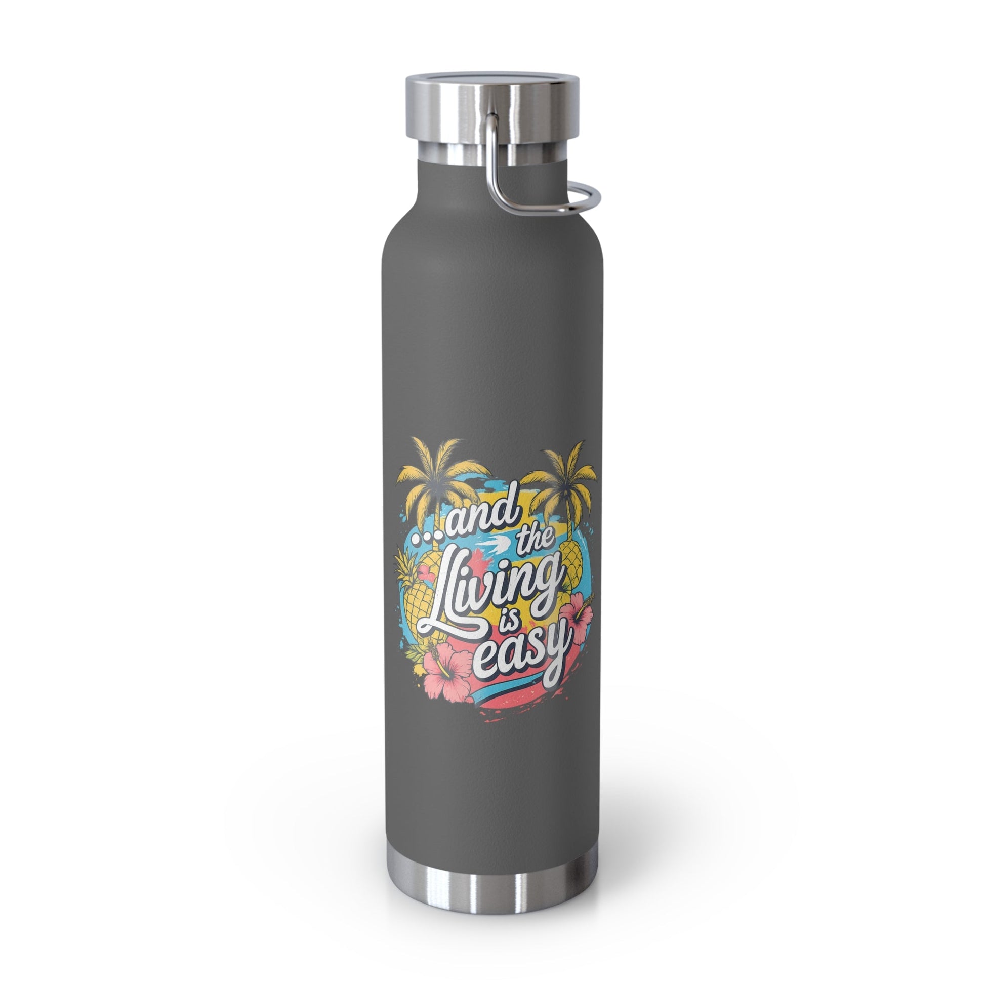 Easy Living Co. "…and the Living is Easy" Insulated Flask | Tropical Stainless Steel Water Bottle - SJM Print Store