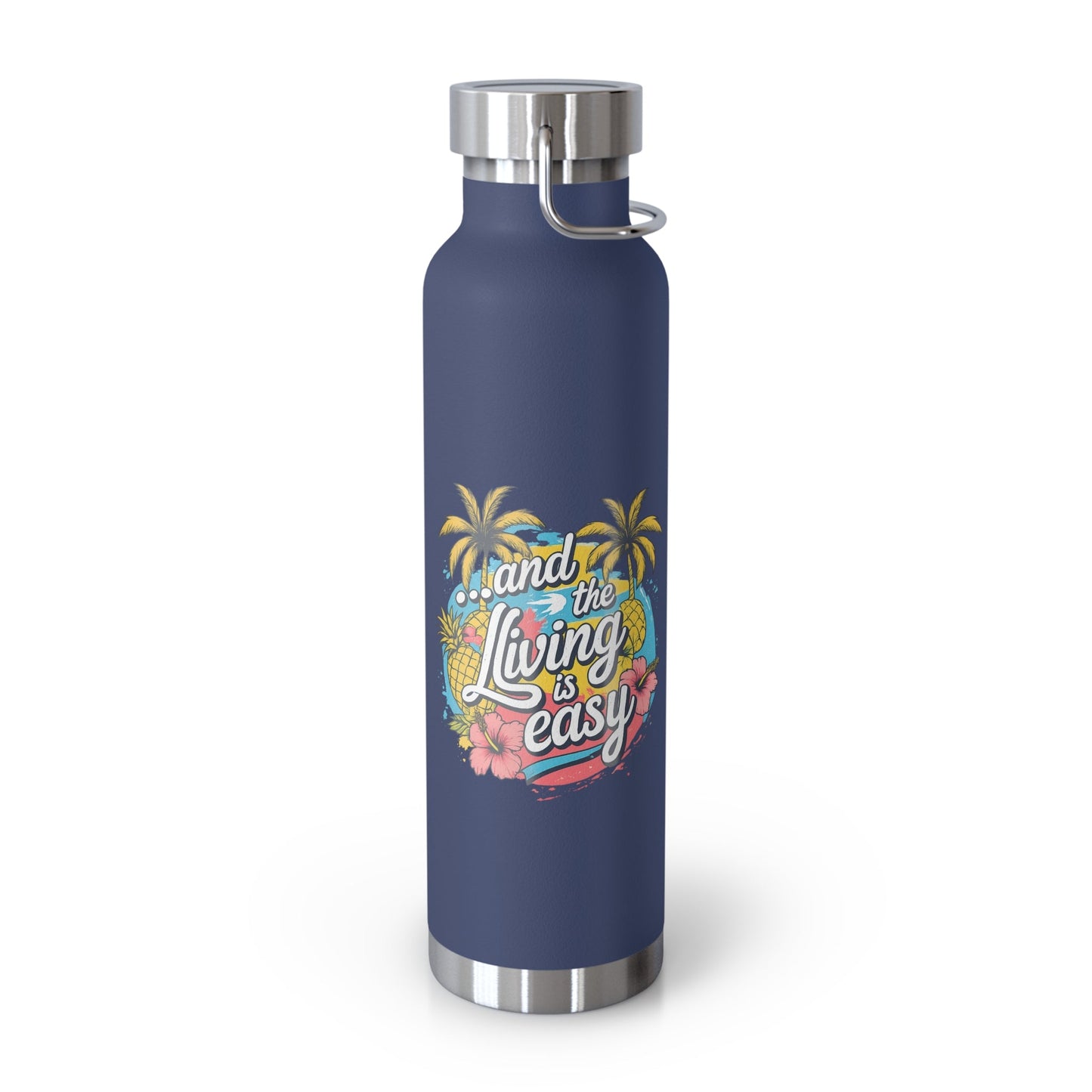 Easy Living Co. "…and the Living is Easy" Insulated Flask | Tropical Stainless Steel Water Bottle - SJM Print Store