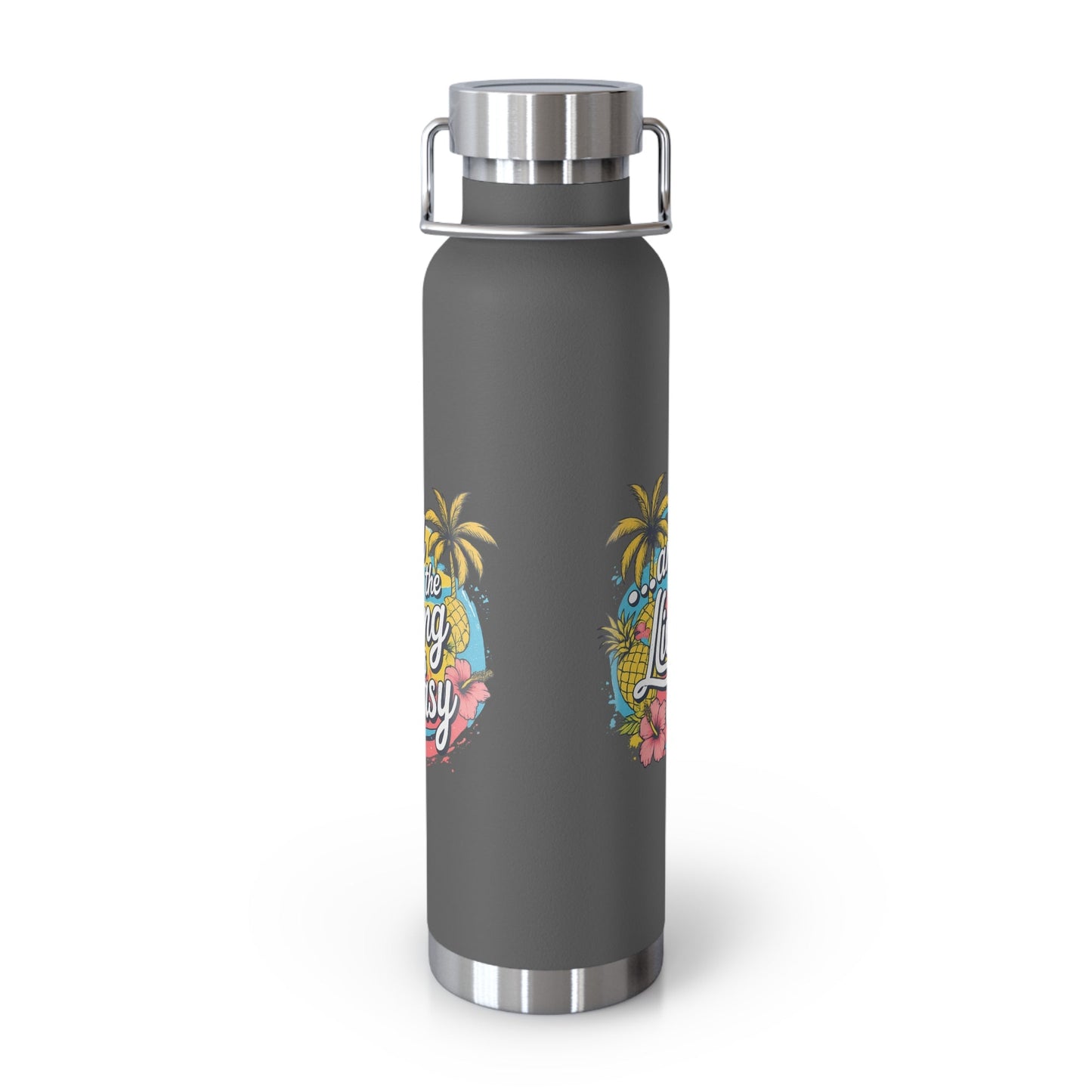 Easy Living Co. "…and the Living is Easy" Insulated Flask | Tropical Stainless Steel Water Bottle - SJM Print Store