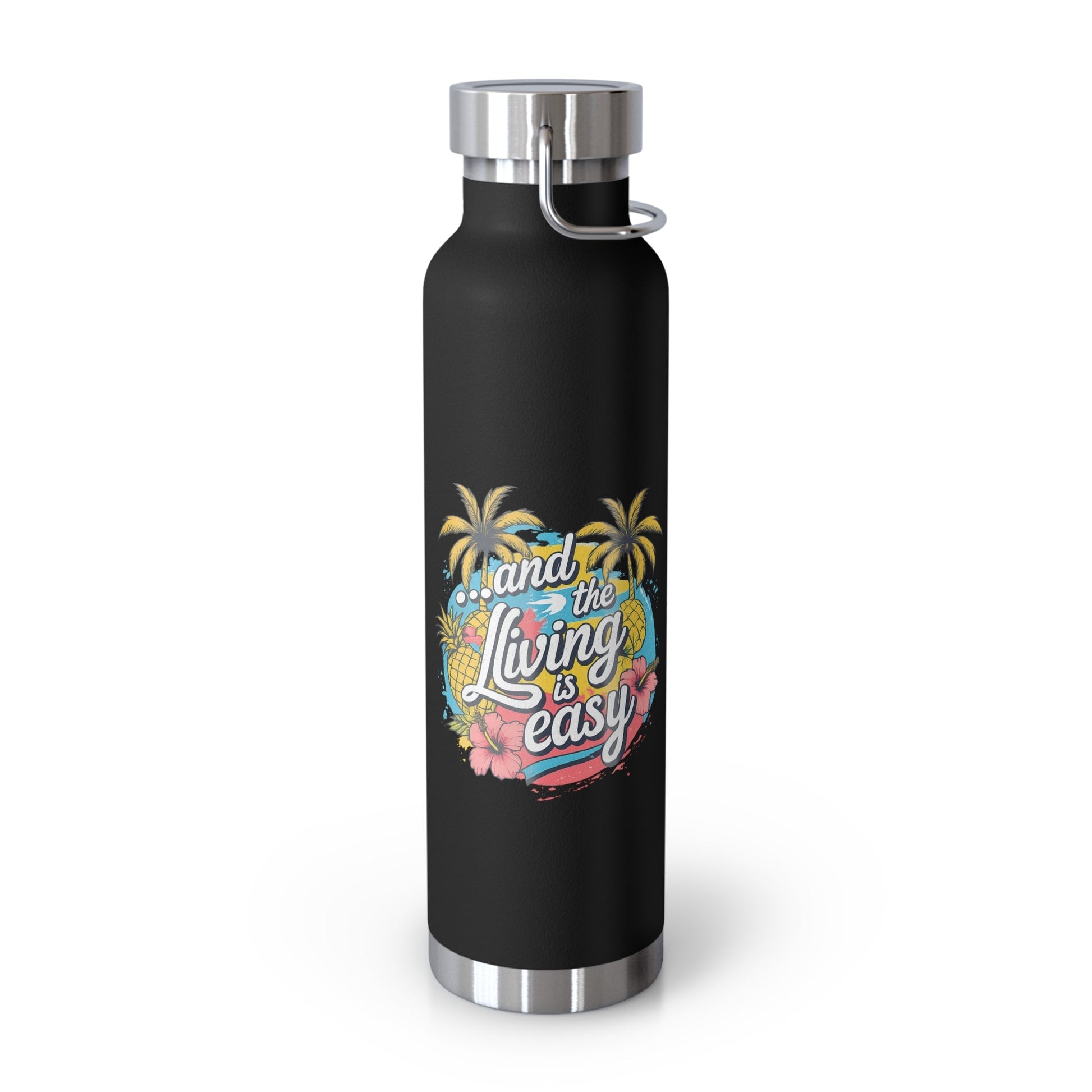 Easy Living Co. "…and the Living is Easy" Insulated Flask | Tropical Stainless Steel Water Bottle - SJM Print Store