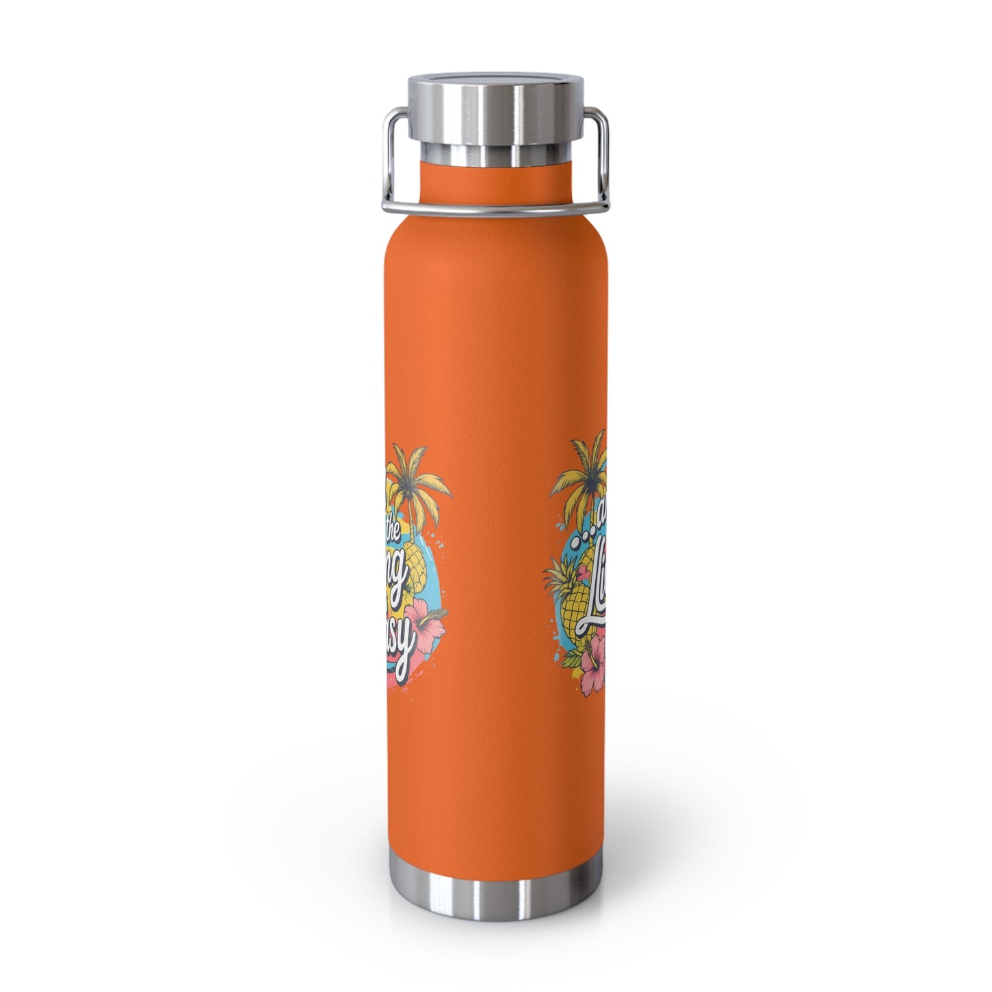 Easy Living Co. "…and the Living is Easy" Insulated Flask | Tropical Stainless Steel Water Bottle - SJM Print Store