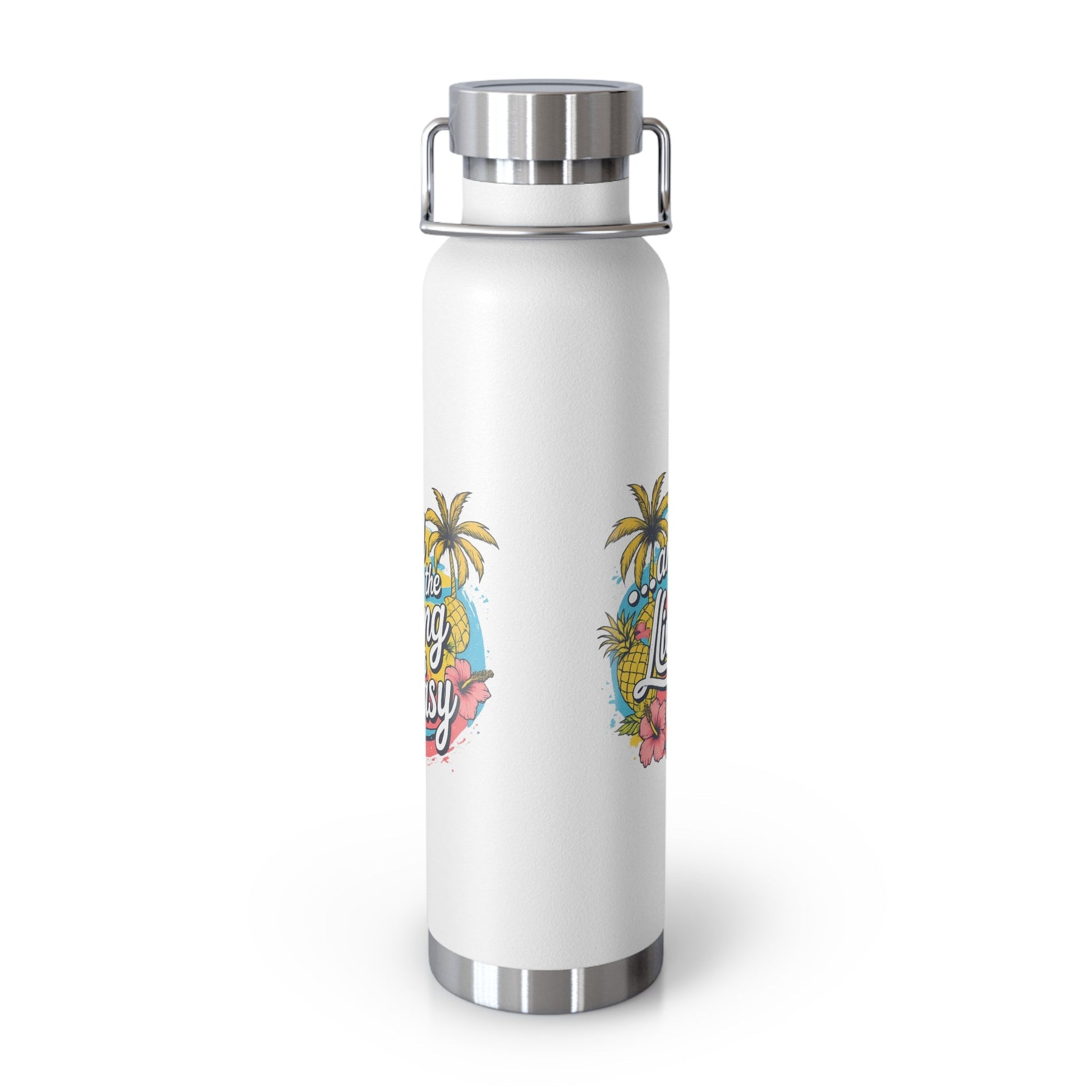 Easy Living Co. "…and the Living is Easy" Insulated Flask | Tropical Stainless Steel Water Bottle - SJM Print Store