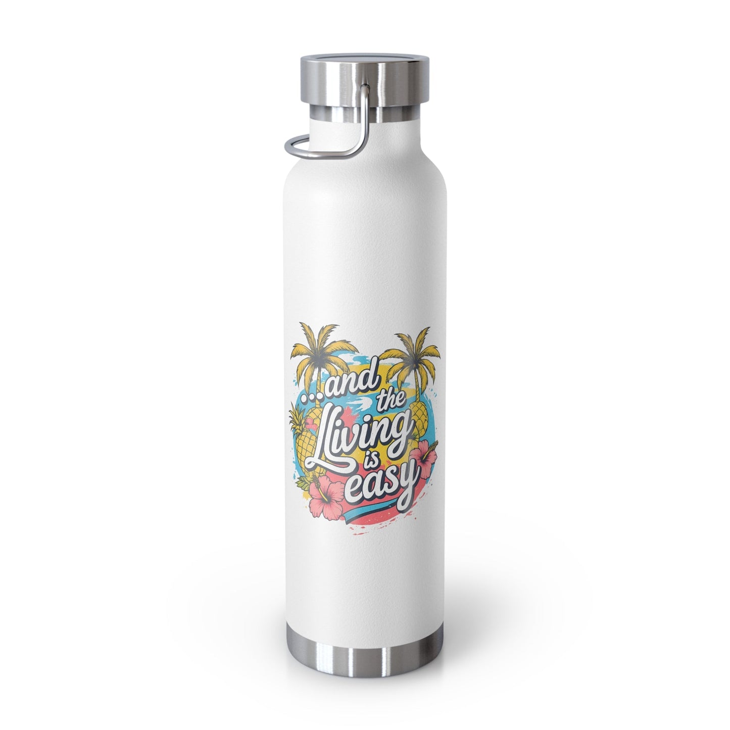 Easy Living Co. "…and the Living is Easy" Insulated Flask | Tropical Stainless Steel Water Bottle - SJM Print Store
