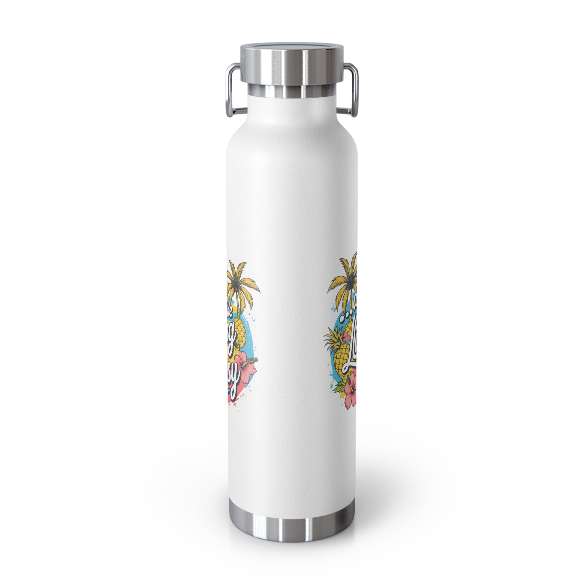 Easy Living Co. "…and the Living is Easy" Insulated Flask | Tropical Stainless Steel Water Bottle - SJM Print Store