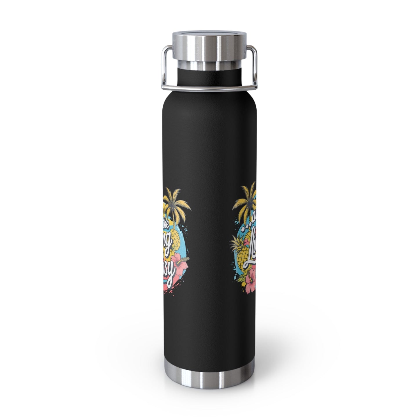 Easy Living Co. "…and the Living is Easy" Insulated Flask | Tropical Stainless Steel Water Bottle - SJM Print Store