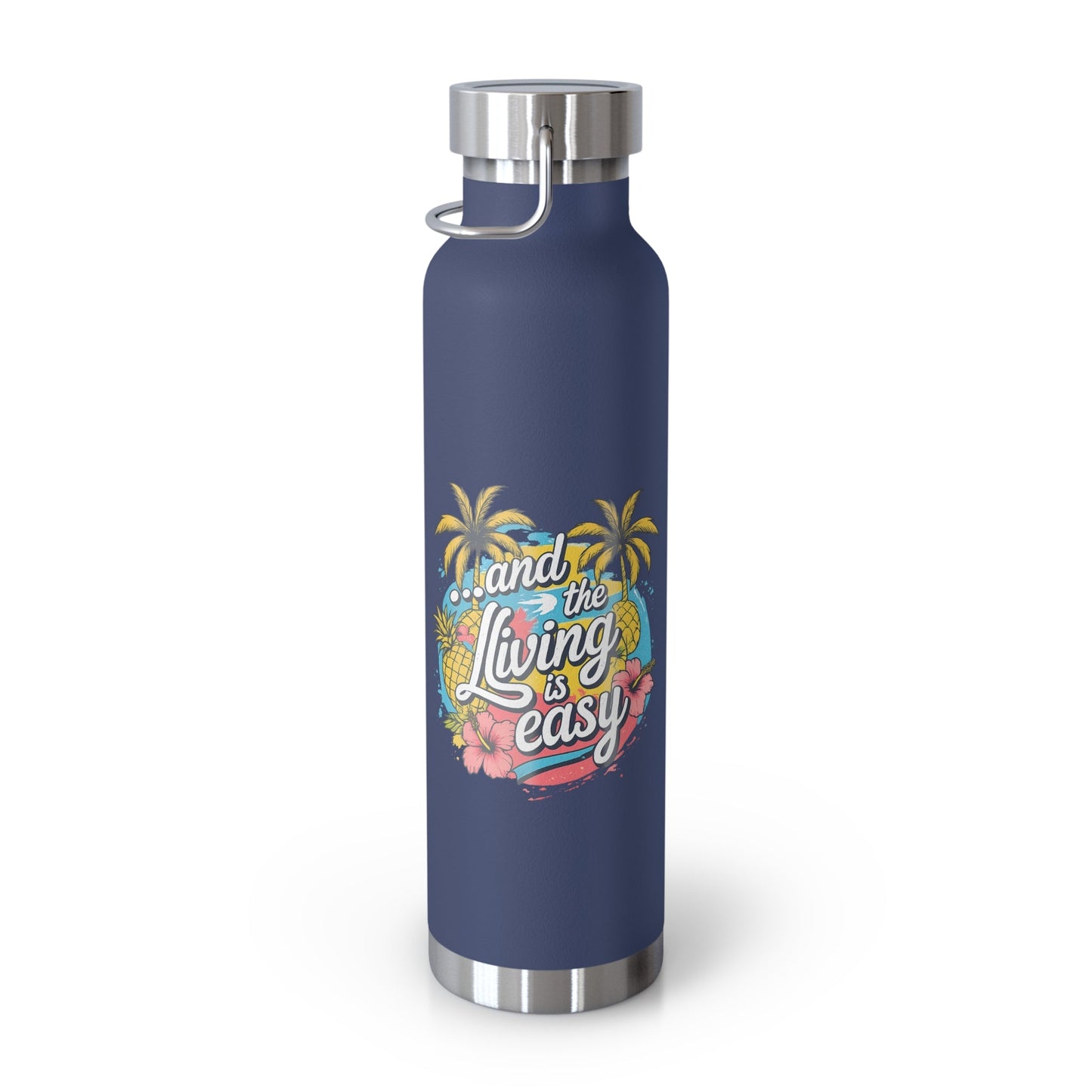 Easy Living Co. "…and the Living is Easy" Insulated Flask | Tropical Stainless Steel Water Bottle - SJM Print Store