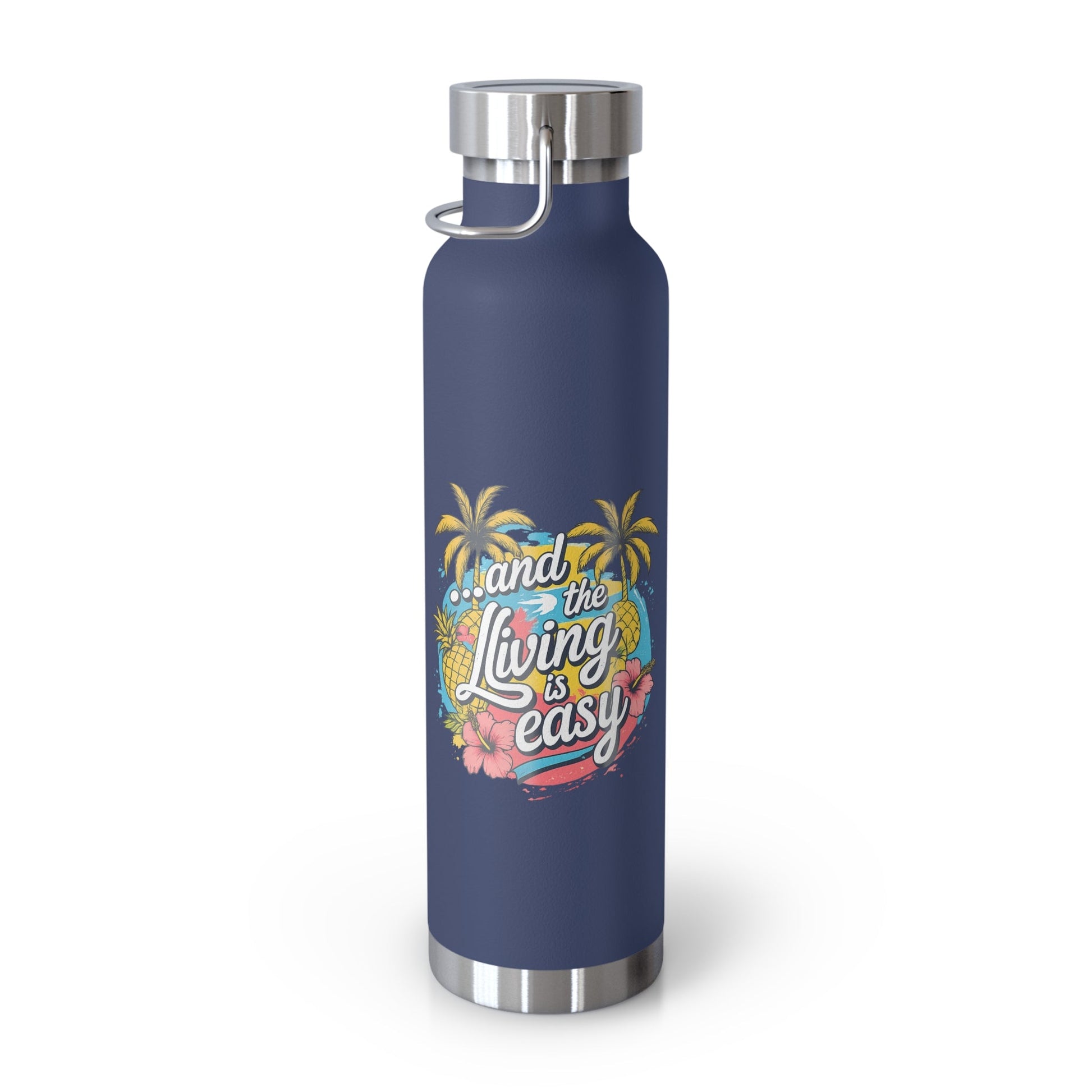 Easy Living Co. "…and the Living is Easy" Insulated Flask | Tropical Stainless Steel Water Bottle - SJM Print Store