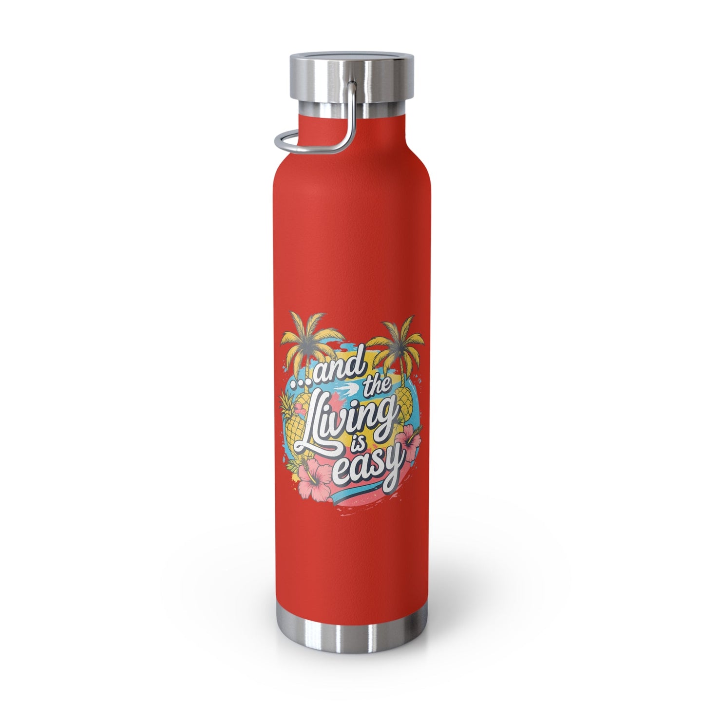 Easy Living Co. "…and the Living is Easy" Insulated Flask | Tropical Stainless Steel Water Bottle - SJM Print Store