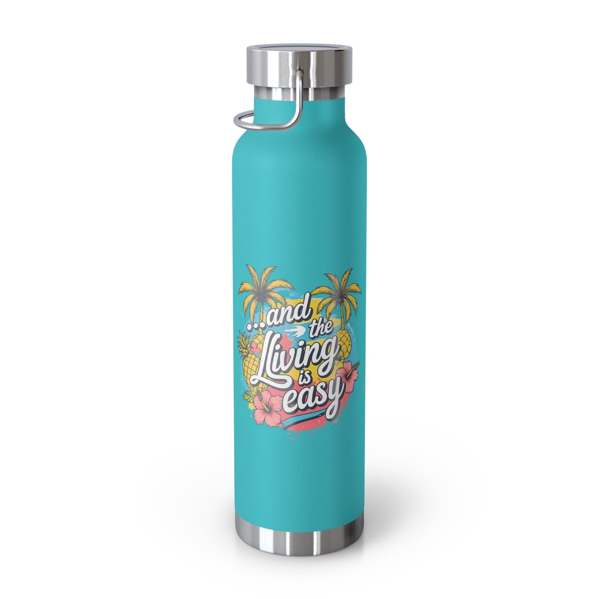Easy Living Co. "…and the Living is Easy" Insulated Flask | Tropical Stainless Steel Water Bottle - SJM Print Store