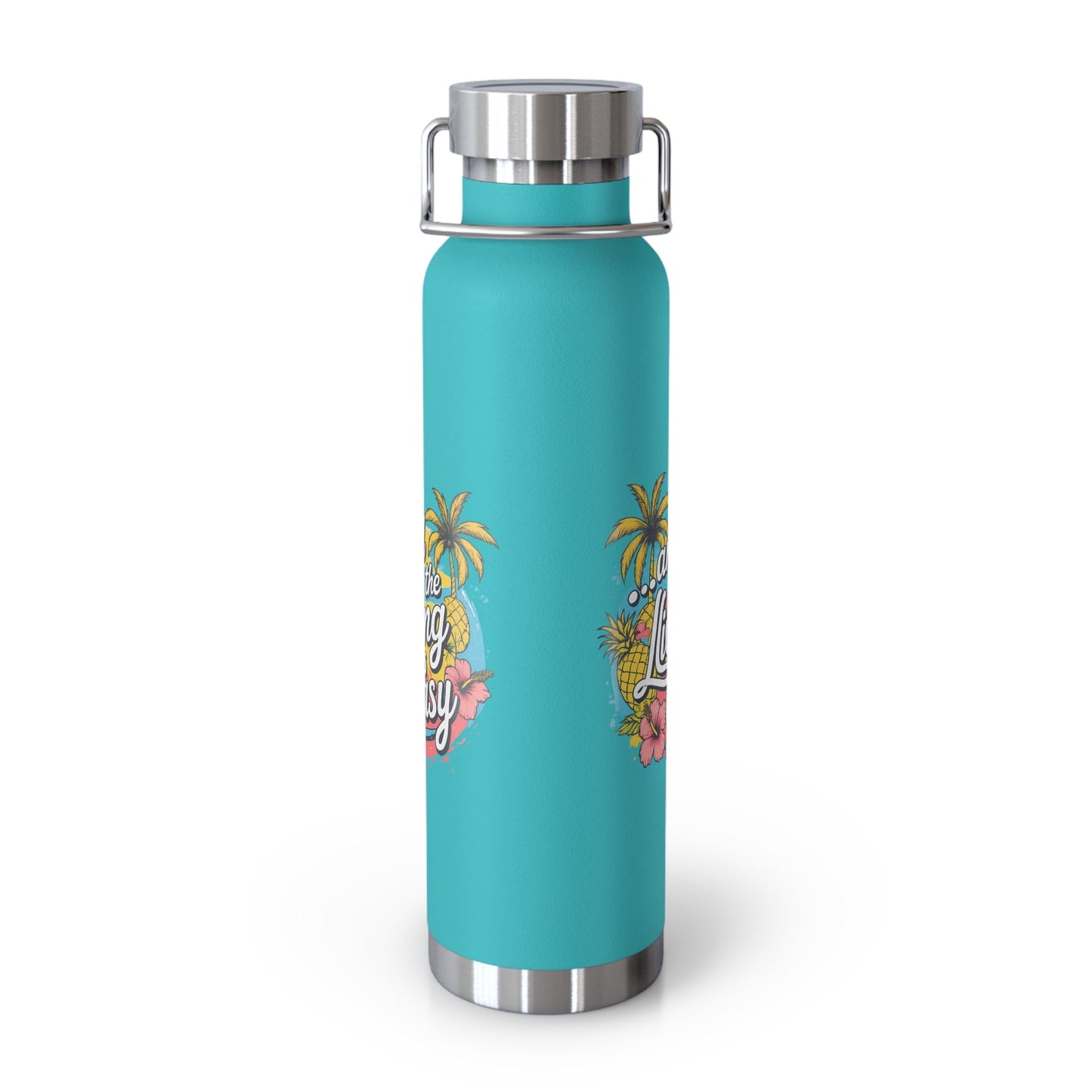 Easy Living Co. "…and the Living is Easy" Insulated Flask | Tropical Stainless Steel Water Bottle - SJM Print Store