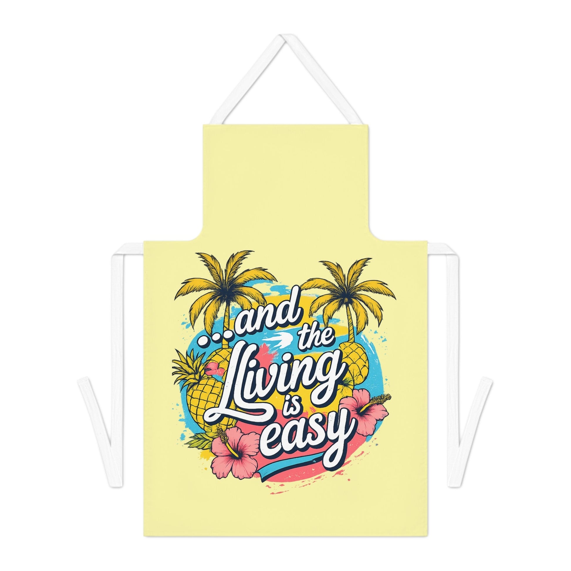 Easy Living Co. "...and the Living is Easy" Tropical Apron | Summer BBQ, Baking & Garden Apron - SJM Print Store