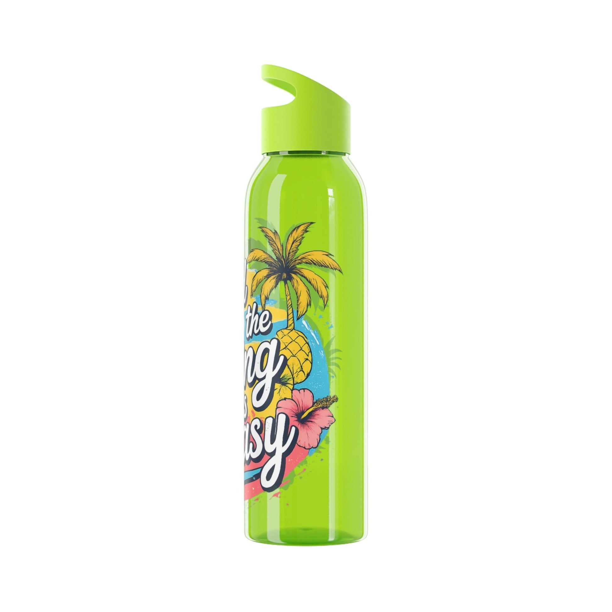 Easy Living Co and the Living is Easy Tropical Reusable Water Bottle | Beach & Summer Sports Bottle - SJM Print Store