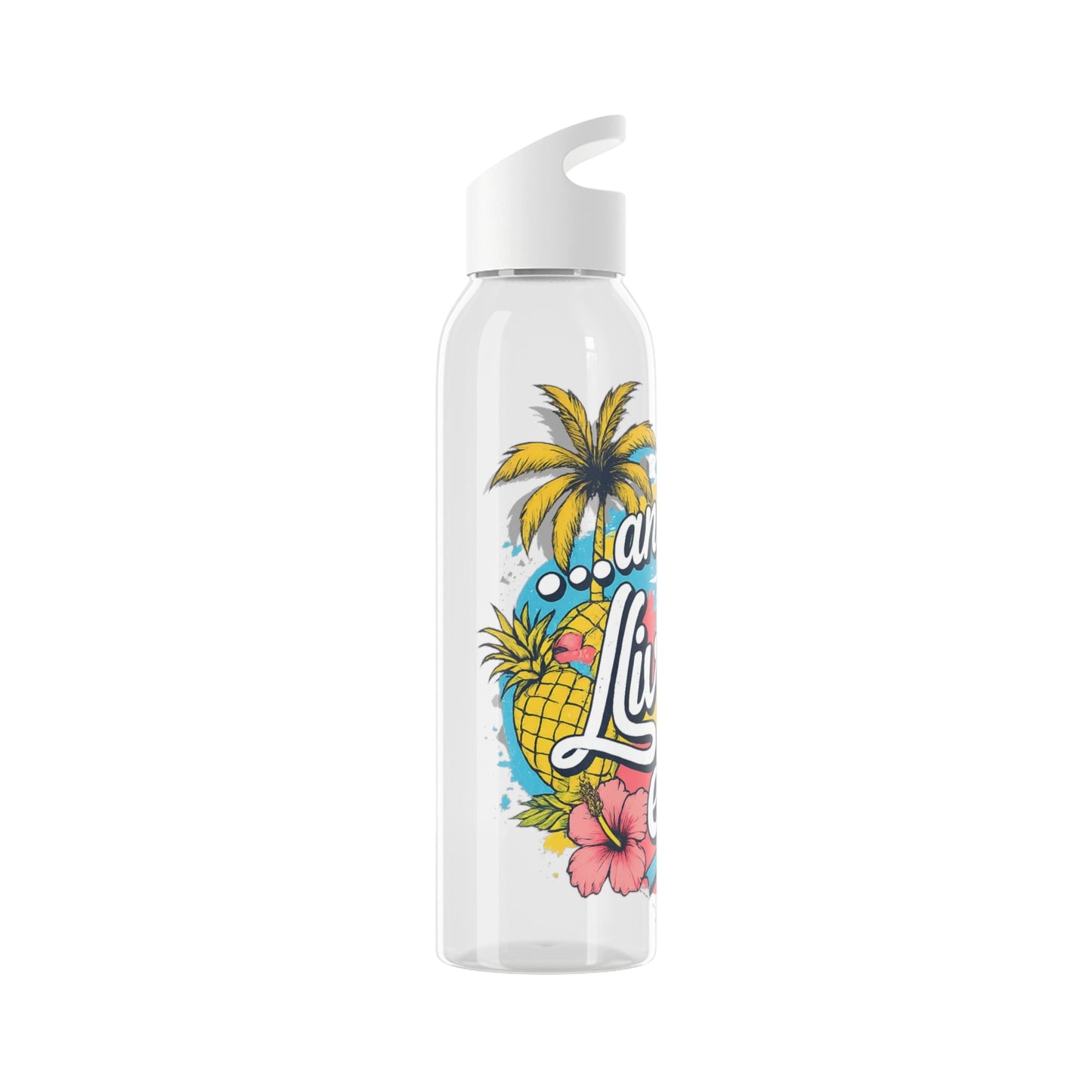 Easy Living Co and the Living is Easy Tropical Reusable Water Bottle | Beach & Summer Sports Bottle - SJM Print Store