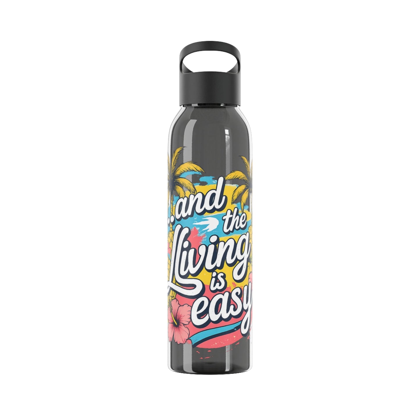 Easy Living Co and the Living is Easy Tropical Reusable Water Bottle | Beach & Summer Sports Bottle - SJM Print Store