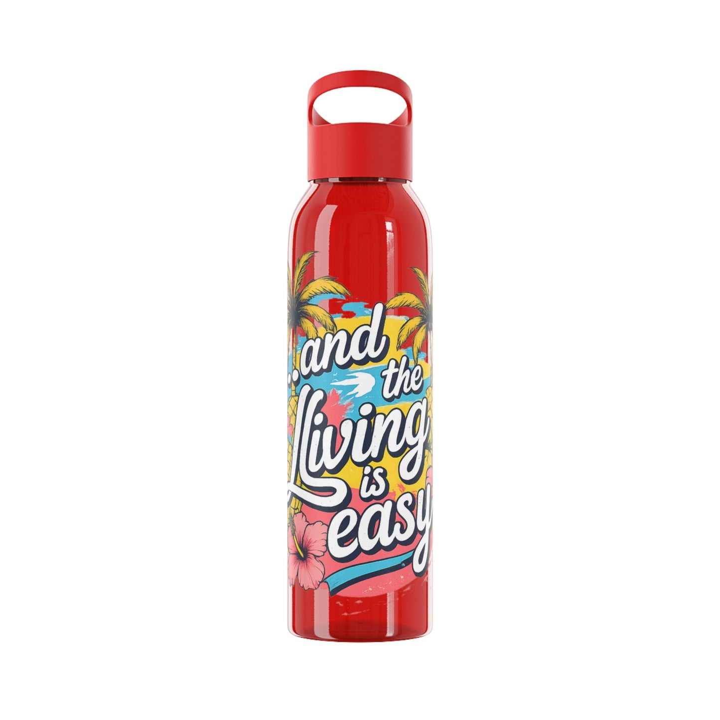 Easy Living Co and the Living is Easy Tropical Reusable Water Bottle | Beach & Summer Sports Bottle - SJM Print Store