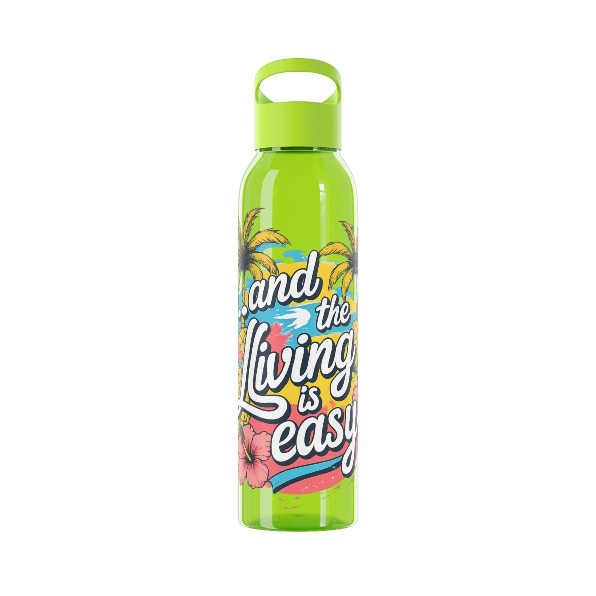 Easy Living Co and the Living is Easy Tropical Reusable Water Bottle | Beach & Summer Sports Bottle - SJM Print Store
