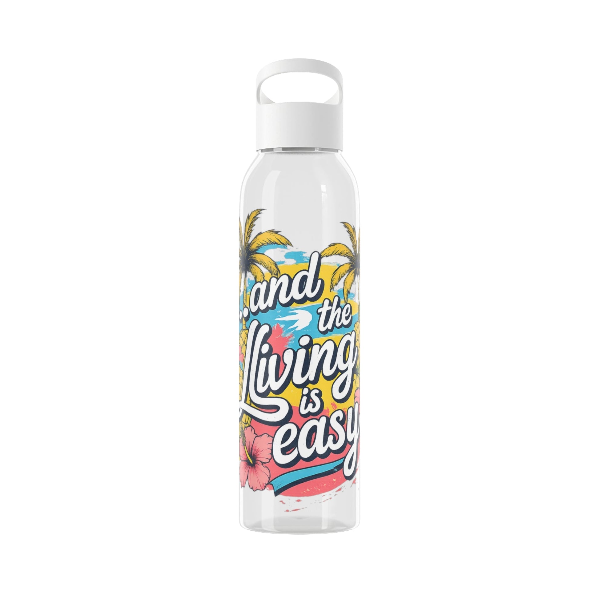 Easy Living Co and the Living is Easy Tropical Reusable Water Bottle | Beach & Summer Sports Bottle - SJM Print Store