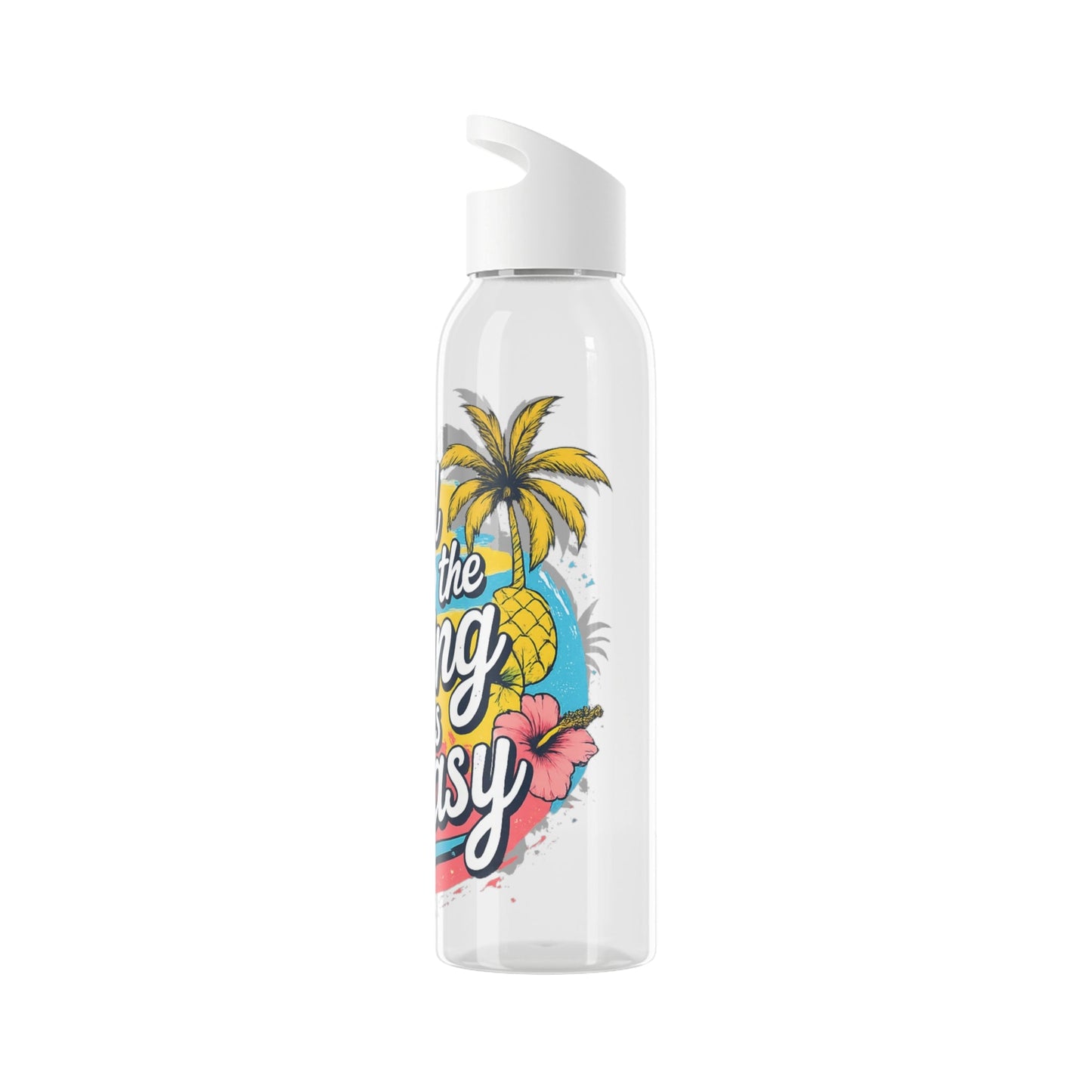 Easy Living Co and the Living is Easy Tropical Reusable Water Bottle | Beach & Summer Sports Bottle - SJM Print Store