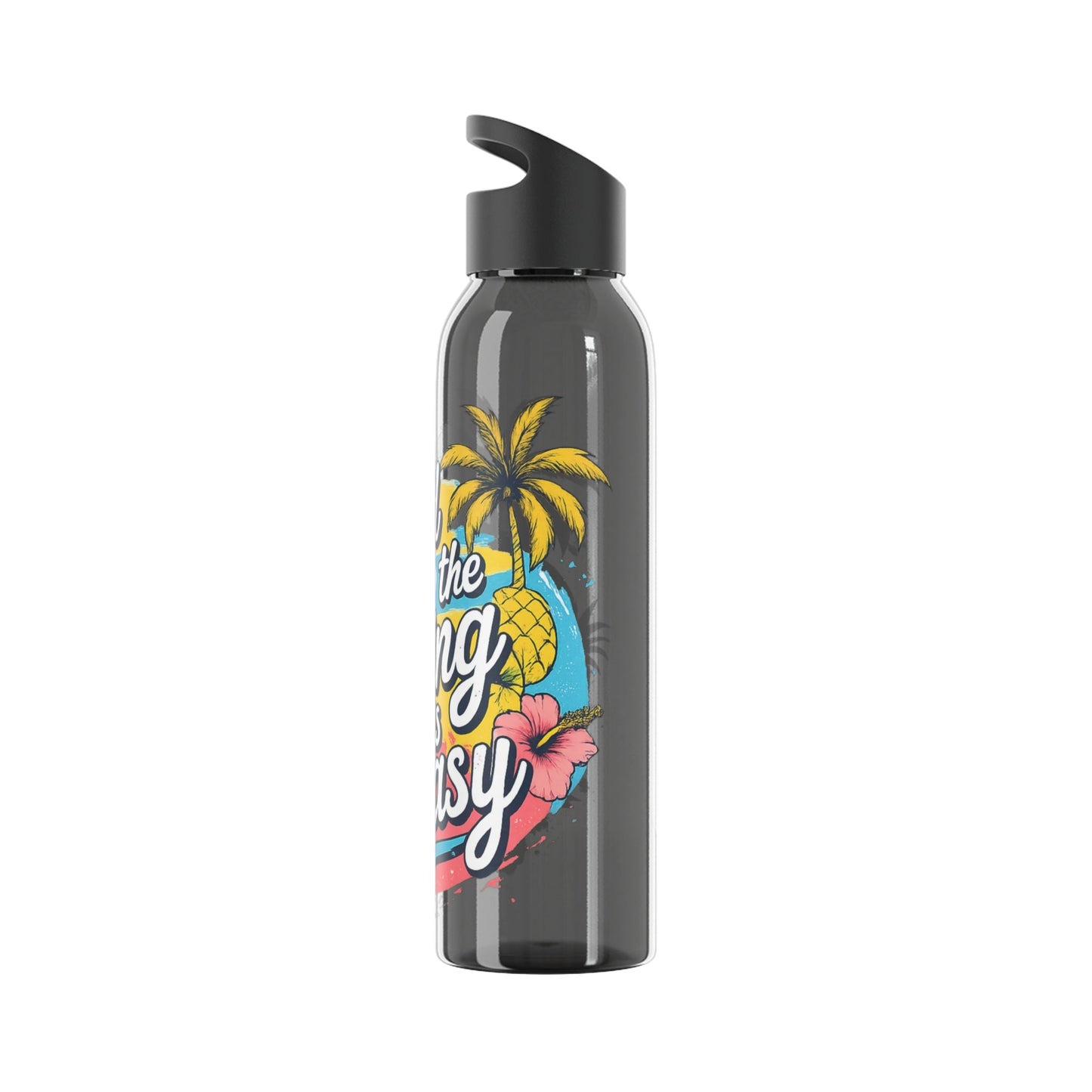 Easy Living Co and the Living is Easy Tropical Reusable Water Bottle | Beach & Summer Sports Bottle - SJM Print Store