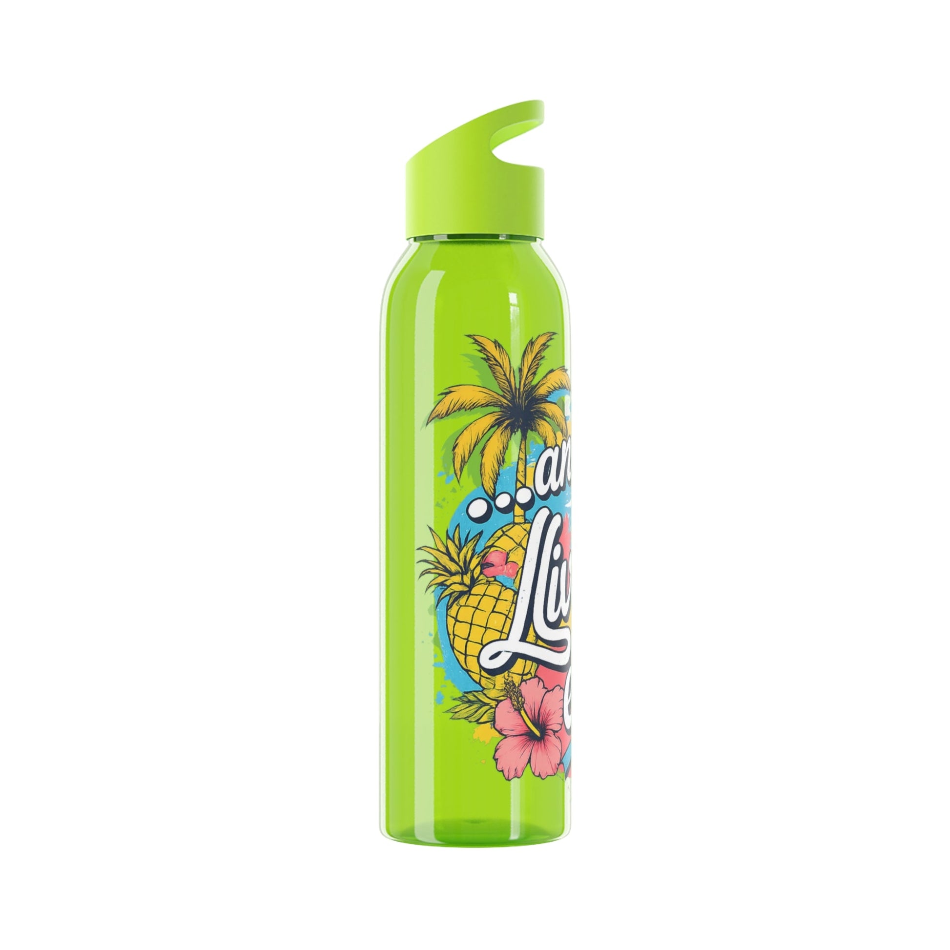 Easy Living Co and the Living is Easy Tropical Reusable Water Bottle | Beach & Summer Sports Bottle - SJM Print Store