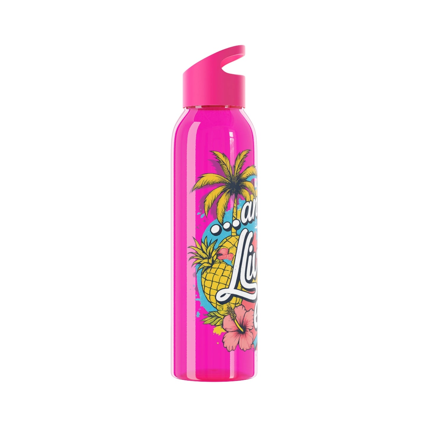 Easy Living Co and the Living is Easy Tropical Reusable Water Bottle | Beach & Summer Sports Bottle - SJM Print Store