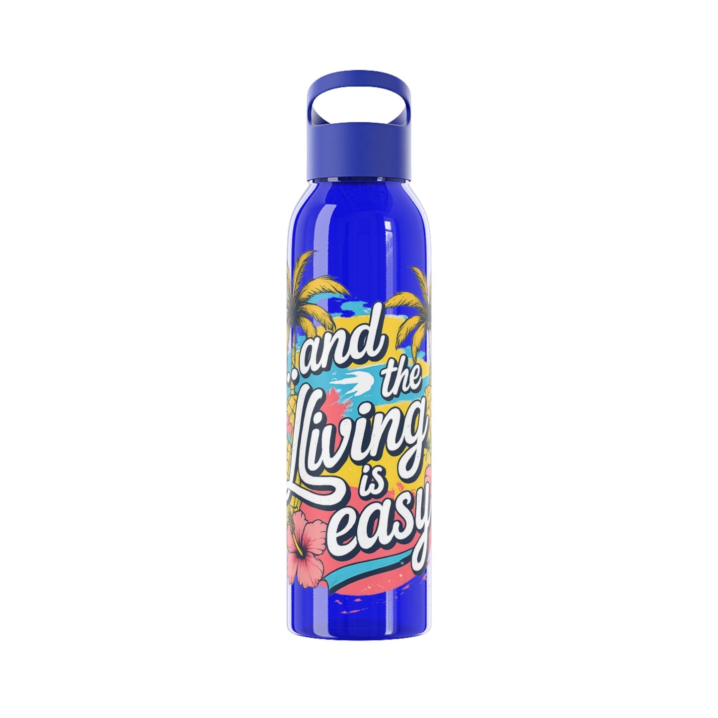 Easy Living Co and the Living is Easy Tropical Reusable Water Bottle | Beach & Summer Sports Bottle - SJM Print Store