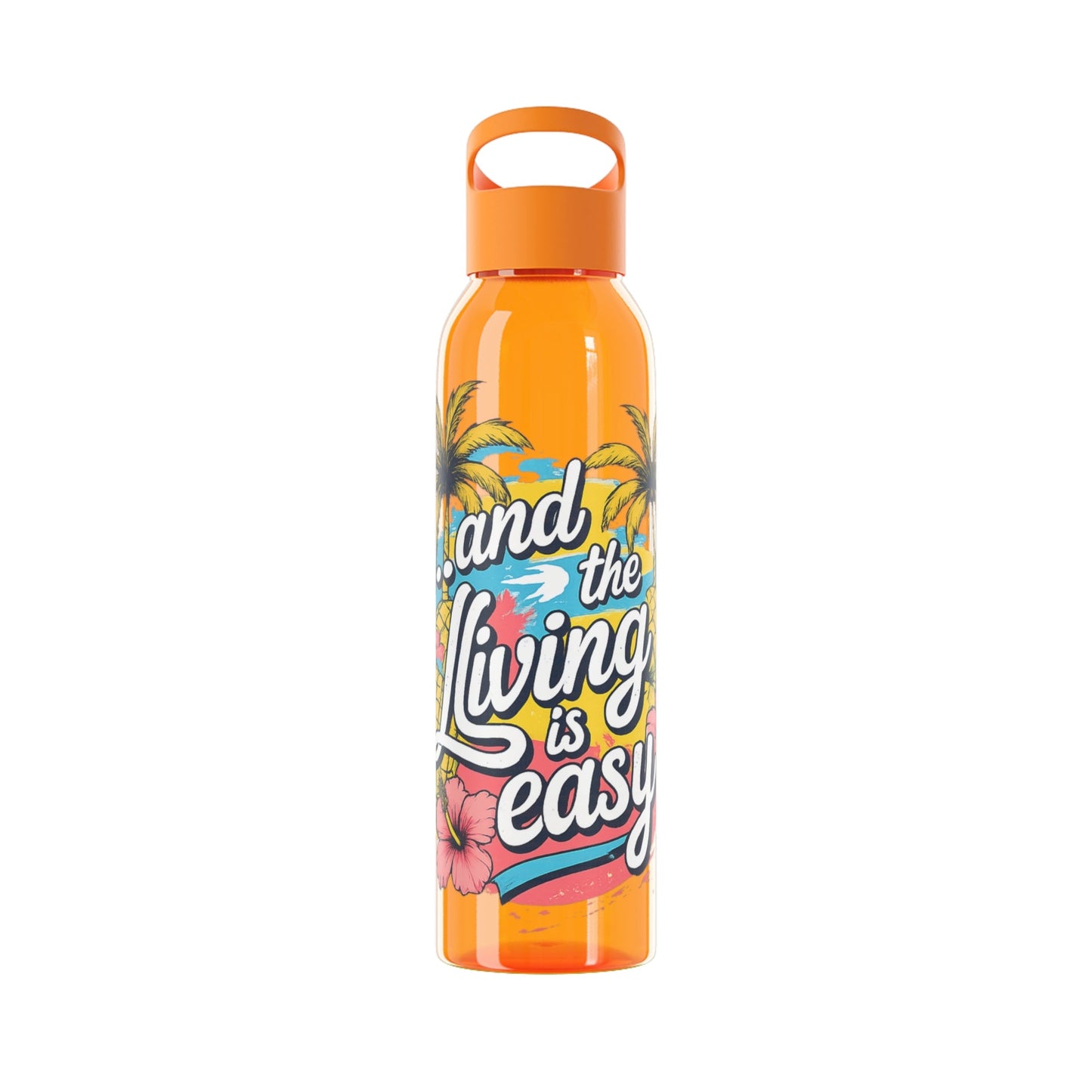 Easy Living Co and the Living is Easy Tropical Reusable Water Bottle | Beach & Summer Sports Bottle - SJM Print Store