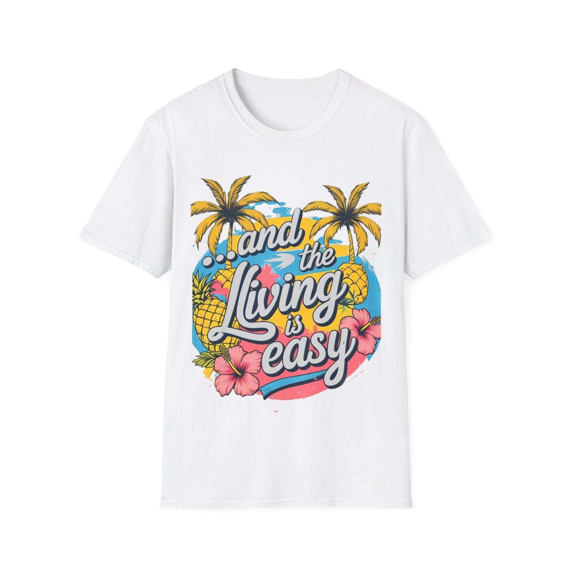 Easy Living Tropical T-Shirt - Unisex Softstyle Tee - SJM Print Store
