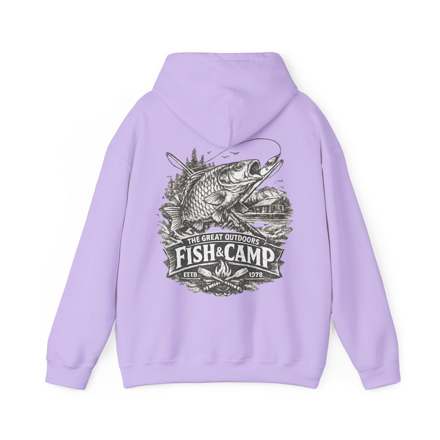 Fish and Camp Unisex Retro Illustration Hoodie - SJM Print Store