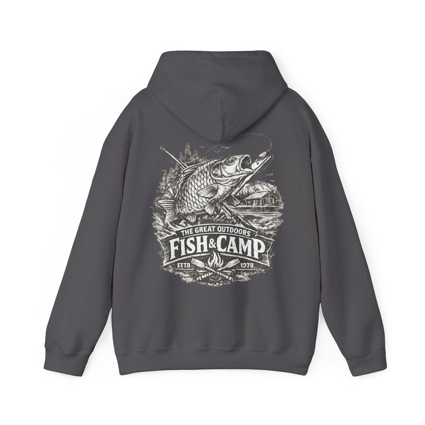 Fish and Camp Unisex Retro Illustration Hoodie - SJM Print Store