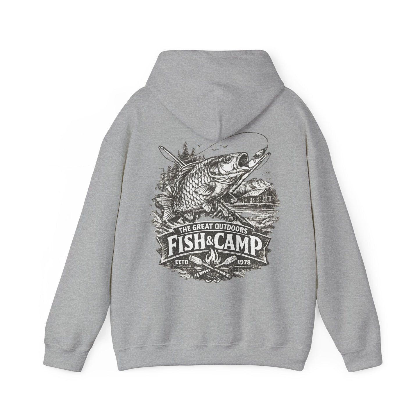 Fish and Camp Unisex Retro Illustration Hoodie - SJM Print Store