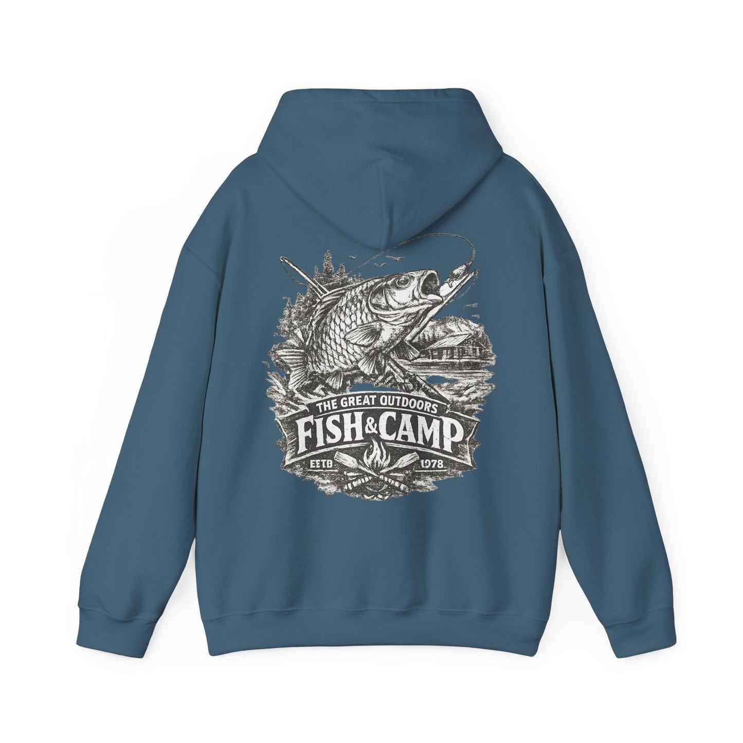 Fish and Camp Unisex Retro Illustration Hoodie - SJM Print Store