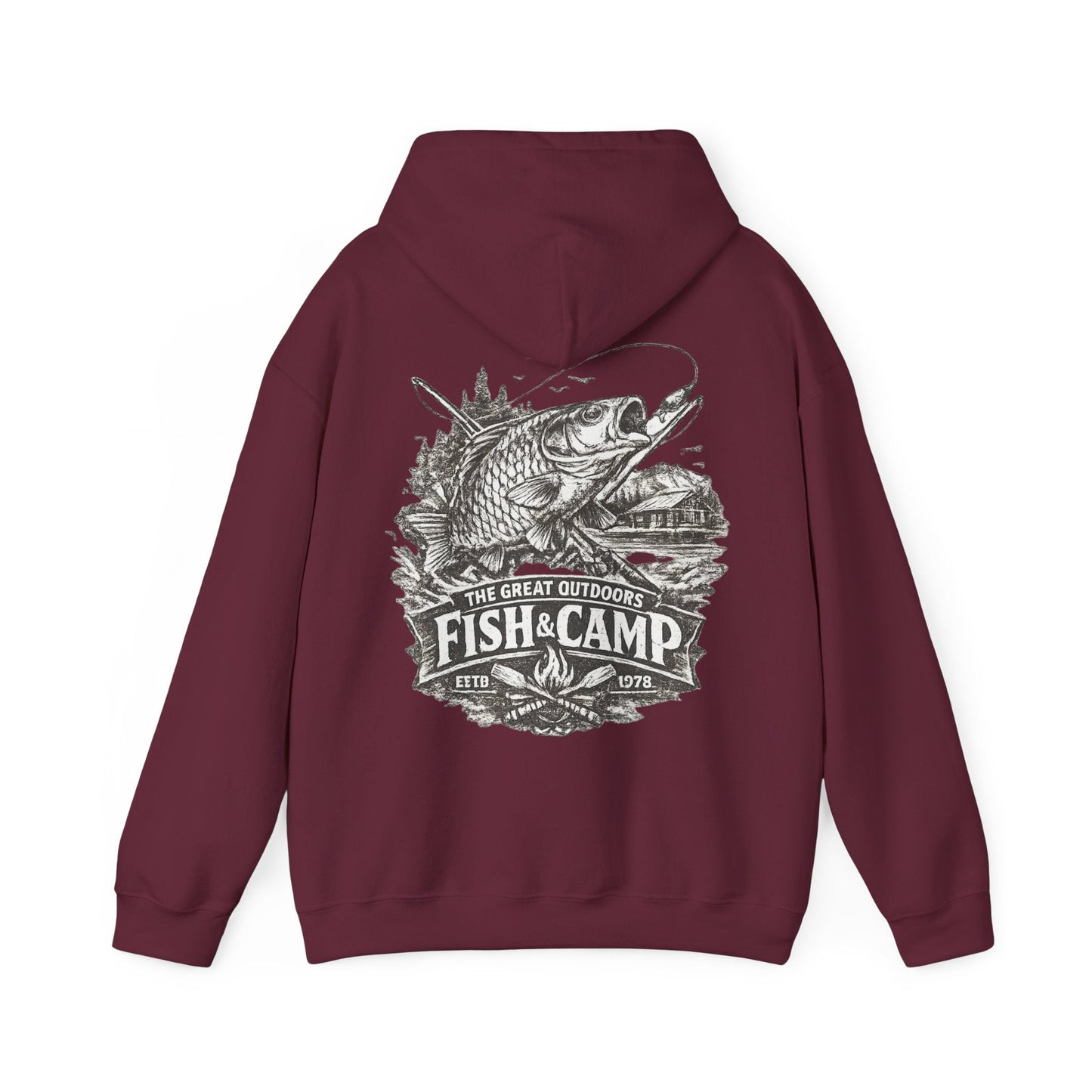Fish and Camp Unisex Retro Illustration Hoodie - SJM Print Store