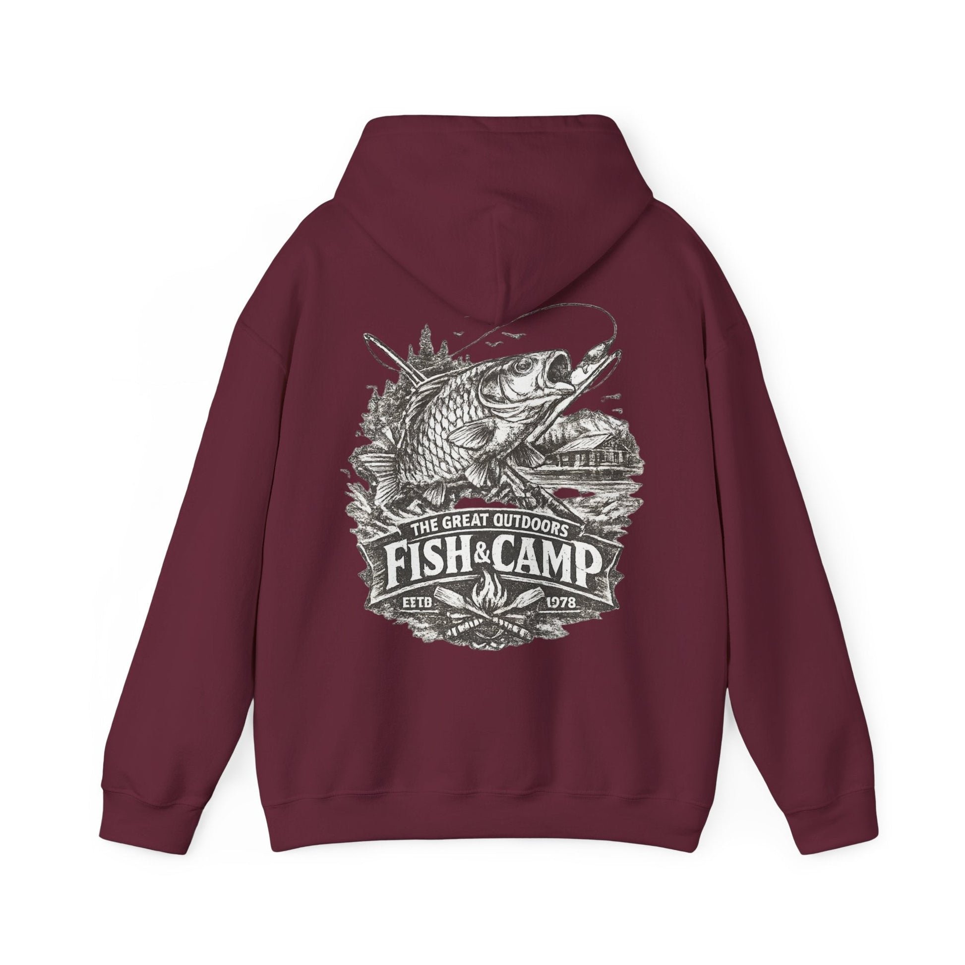 Fish and Camp Unisex Retro Illustration Hoodie - SJM Print Store